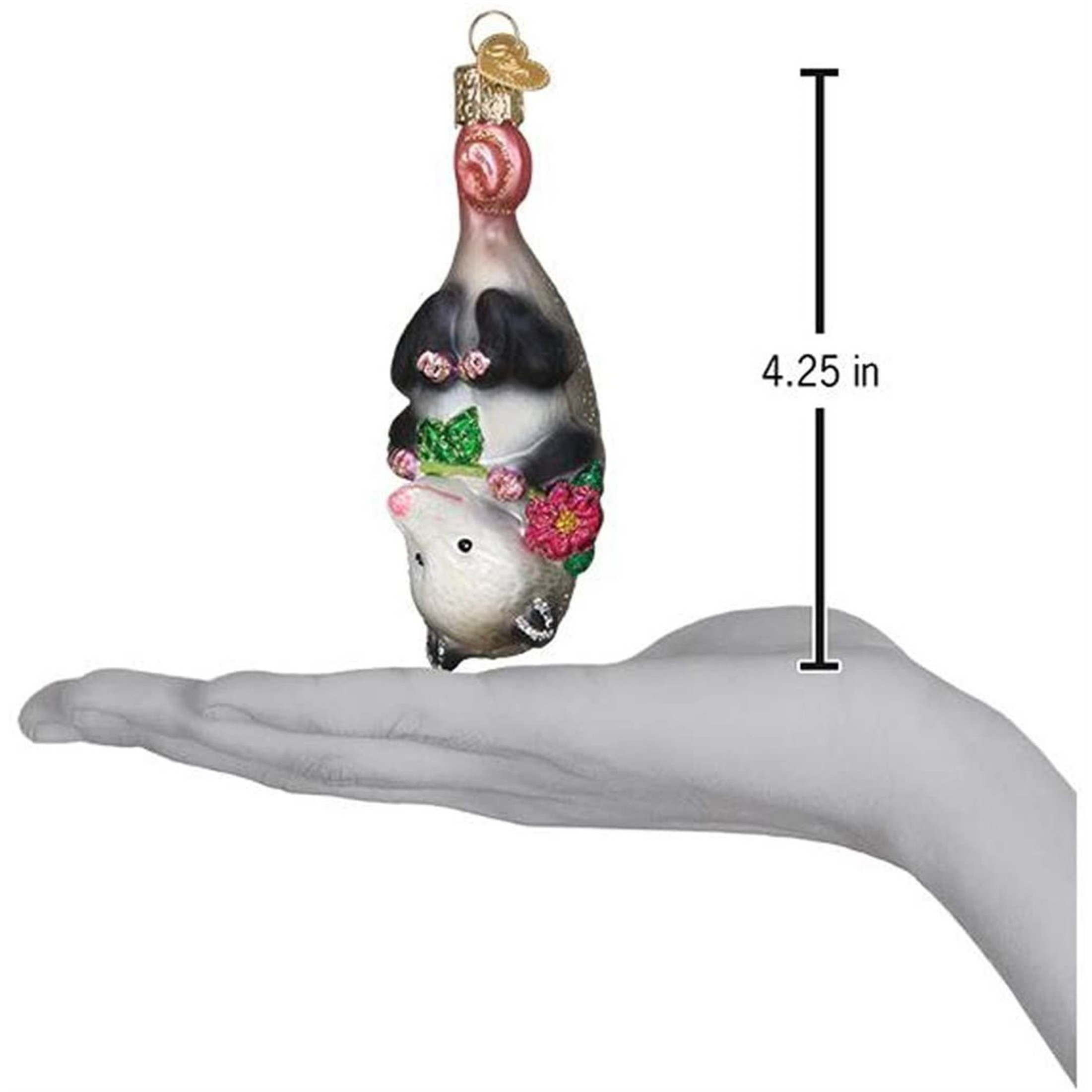 Old World Christmas Glass Blown Christmas Ornament, Opossum (With OWC Gift Box)
