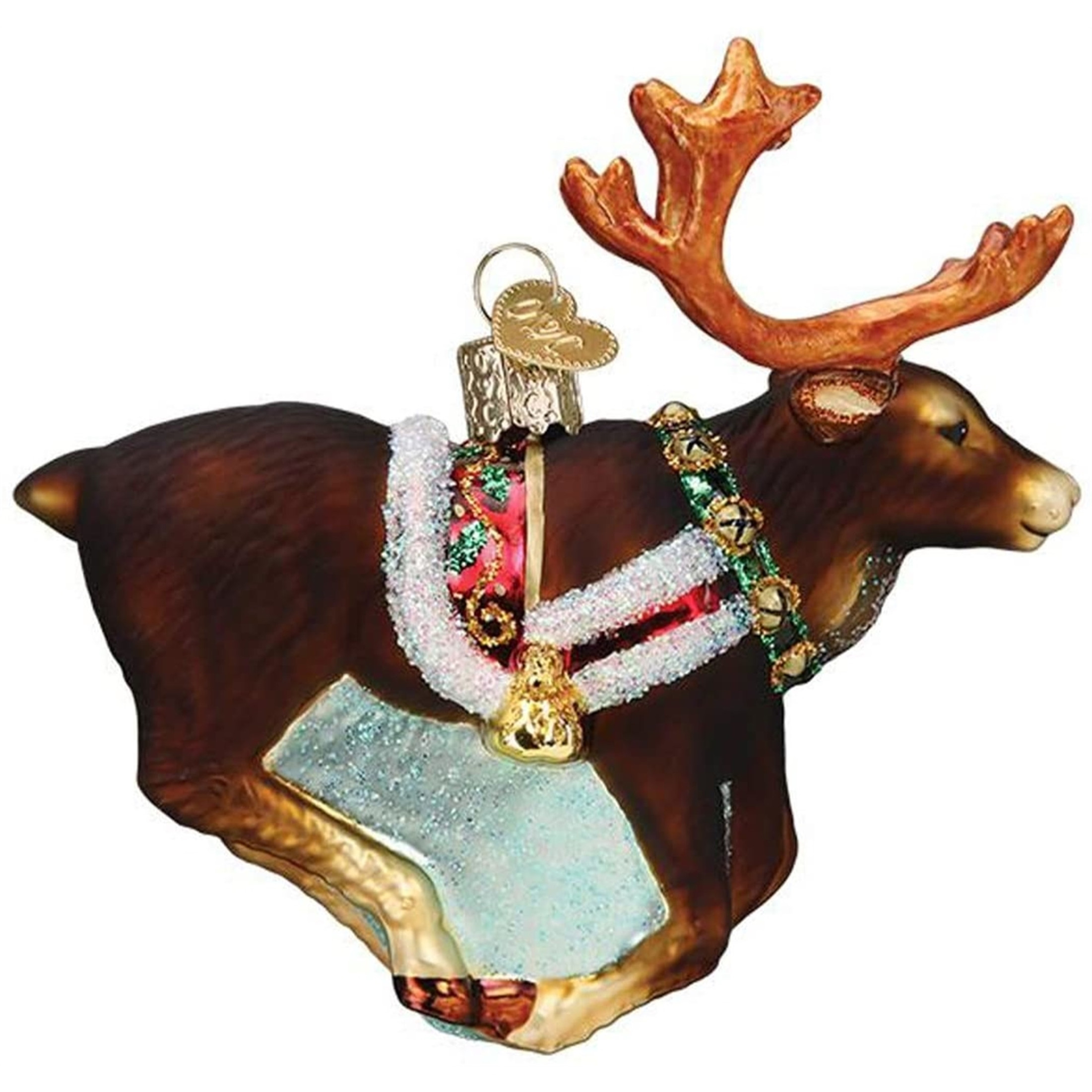 Old World Christmas Blown Glass Ornament for Christmas Tree, Reindeer