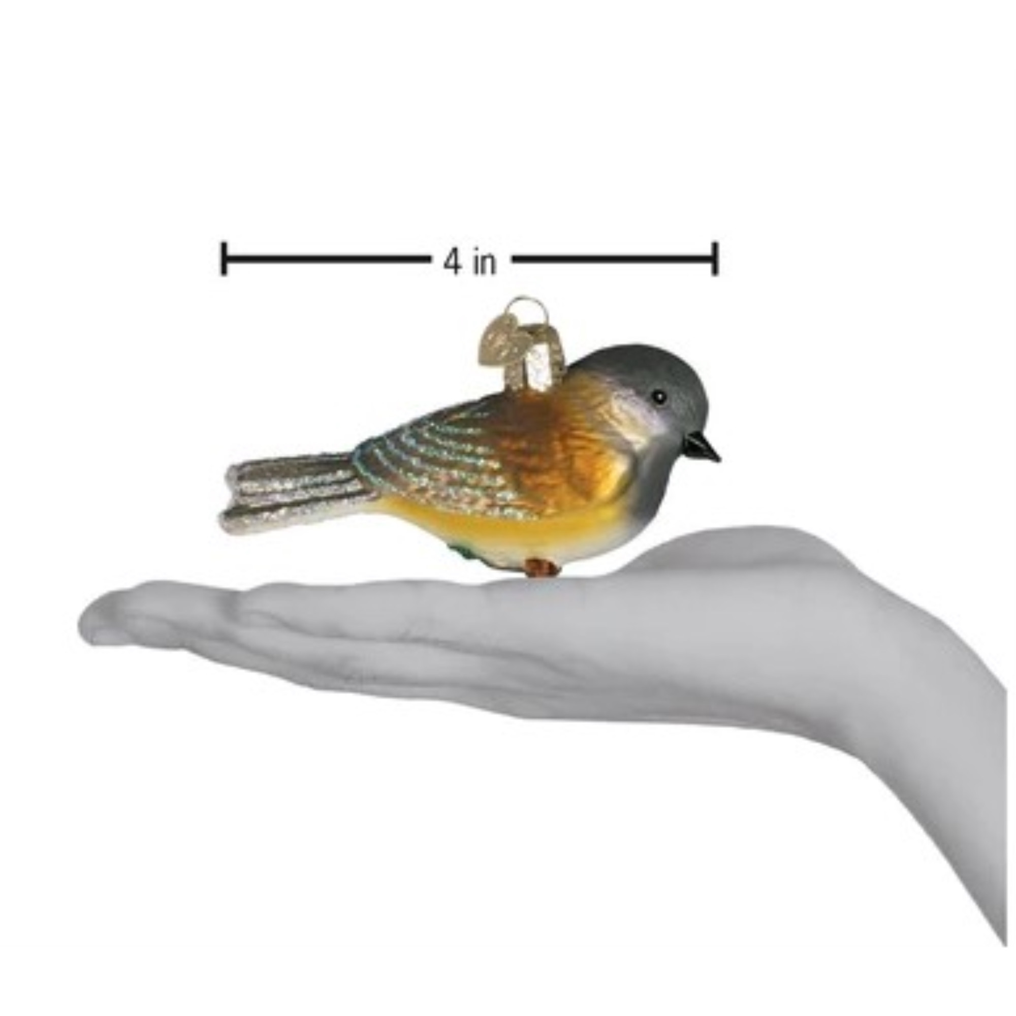 Old World Christmas Glass Blown Ornament for Christmas Tree, Black Capped Chickadee