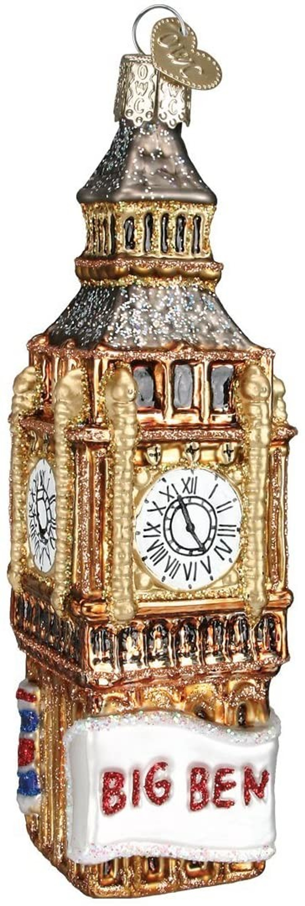 Old World Christmas Glass Blown Ornament, Big Ben (With OWC Gift Box)