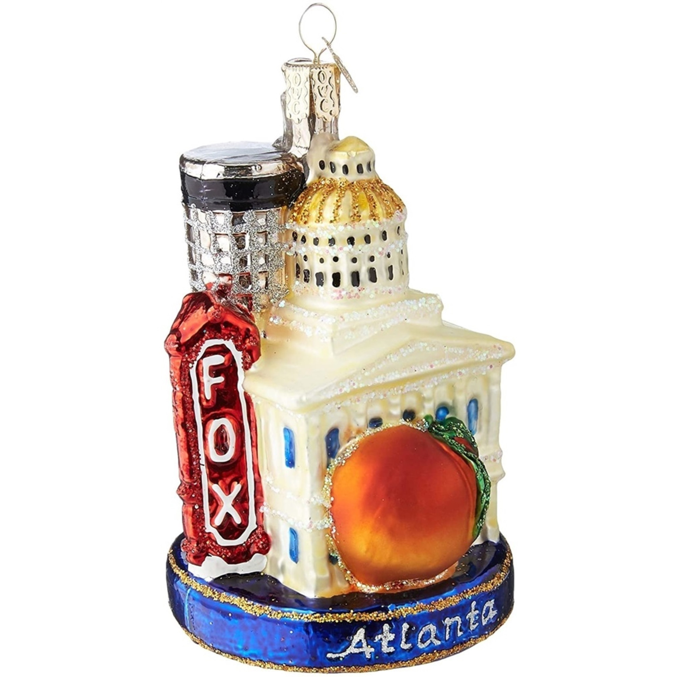 Old World Christmas Glass Blown Christmas Ornament, Atlanta (With OWC Gift Box)