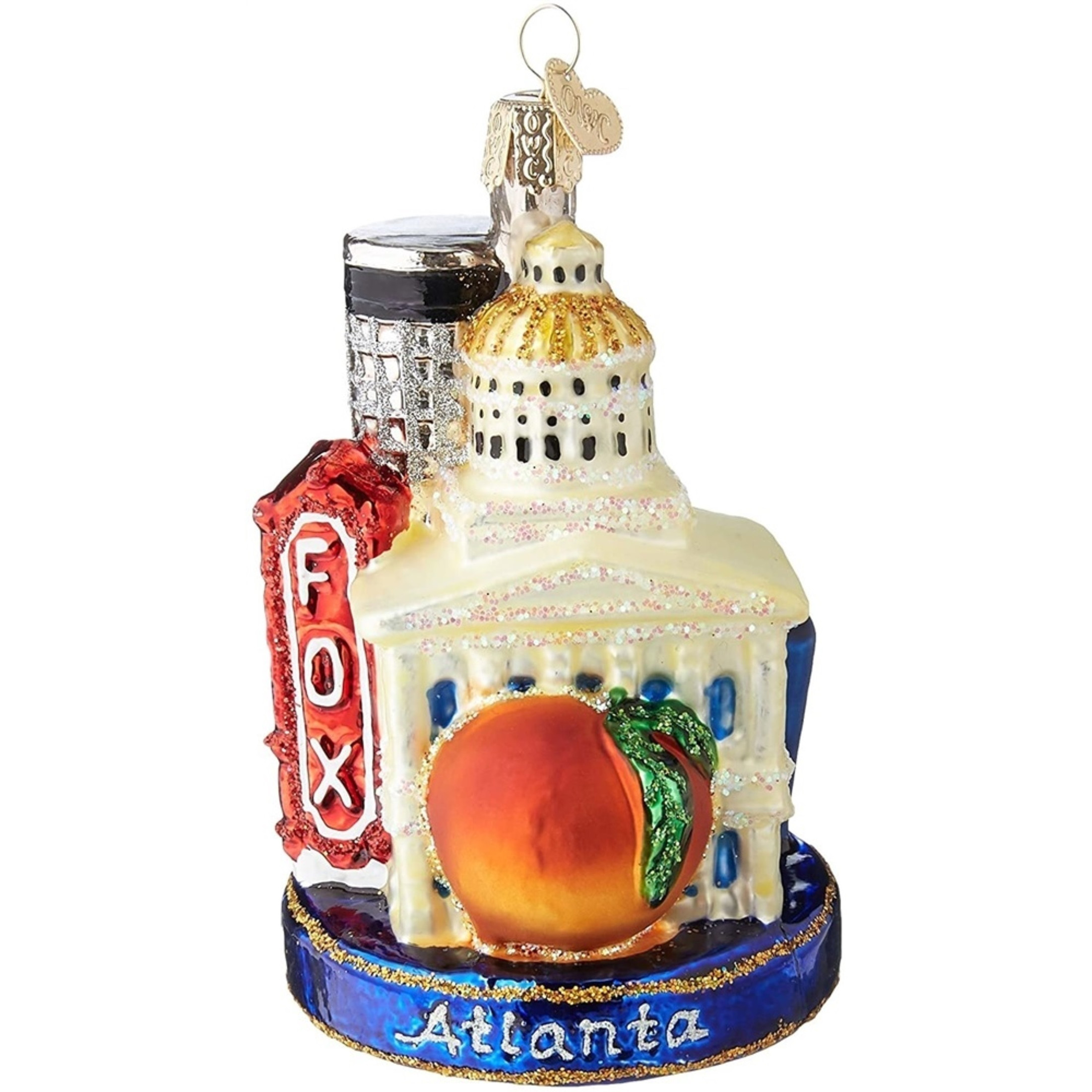 Old World Christmas Glass Blown Christmas Ornament, Atlanta (With OWC Gift Box)
