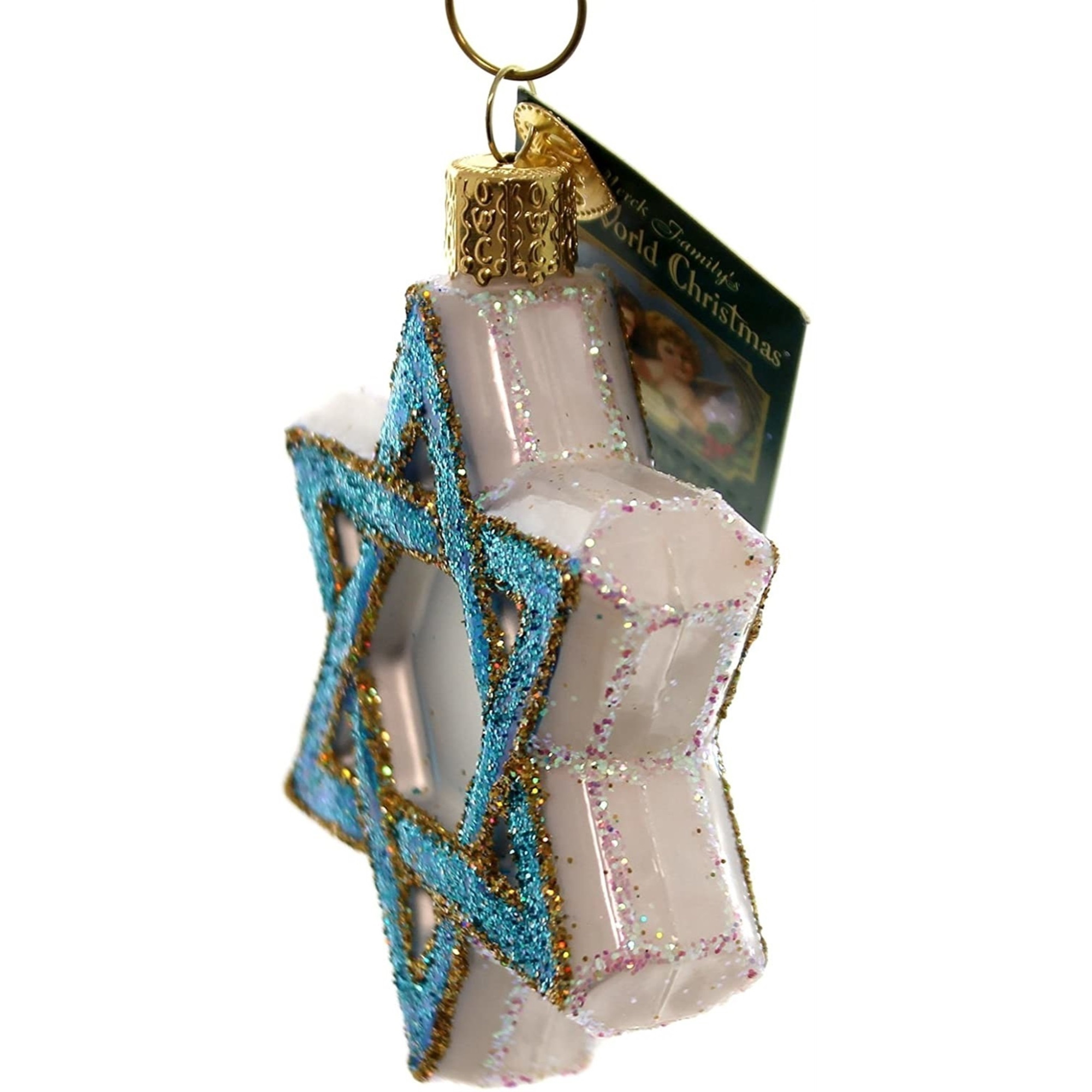 Old World Christmas Glass Blown Ornament for Christmas Tree, Star of David