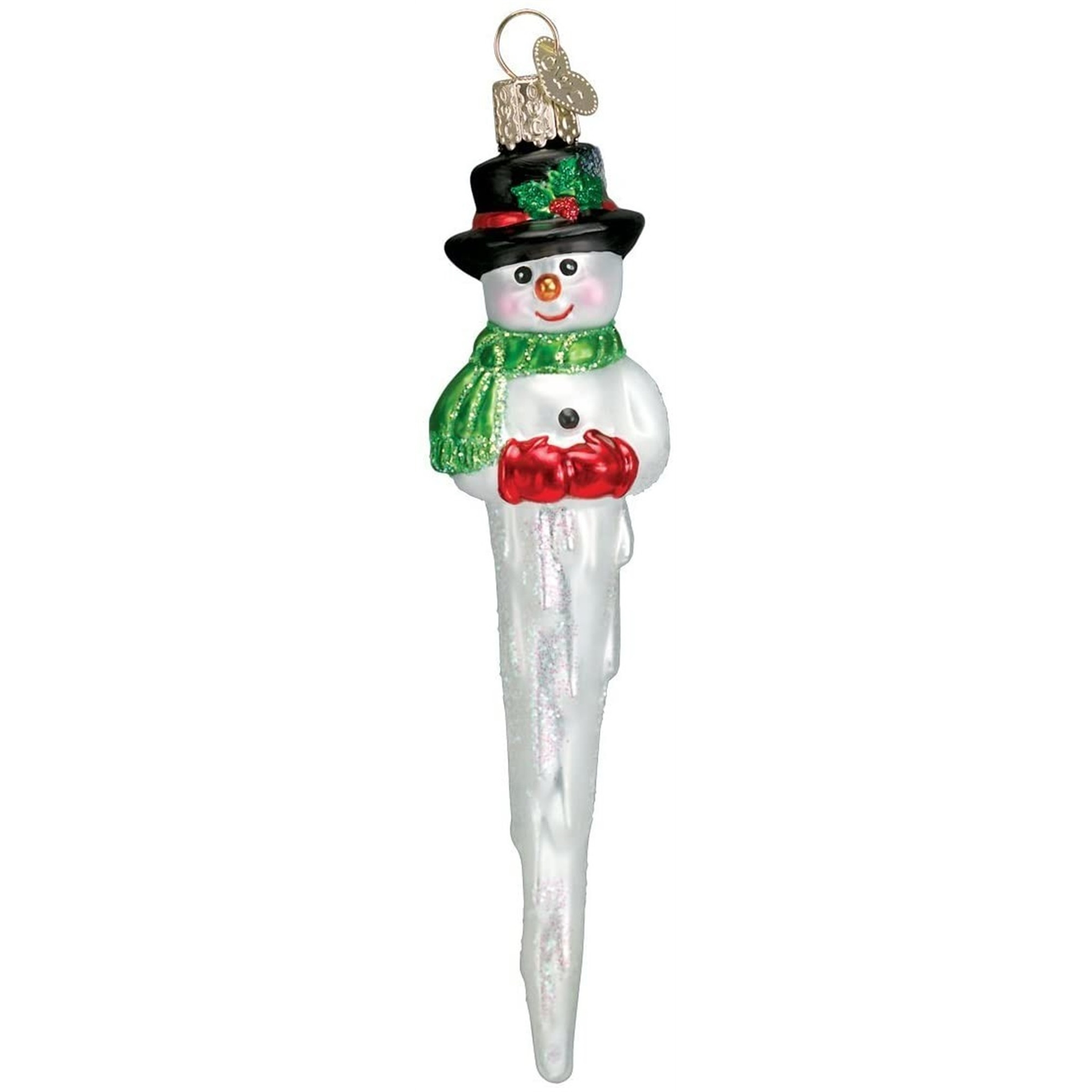 Old World Christmas Glass Blown Ornament for Christmas Tree, Icicle Snowman