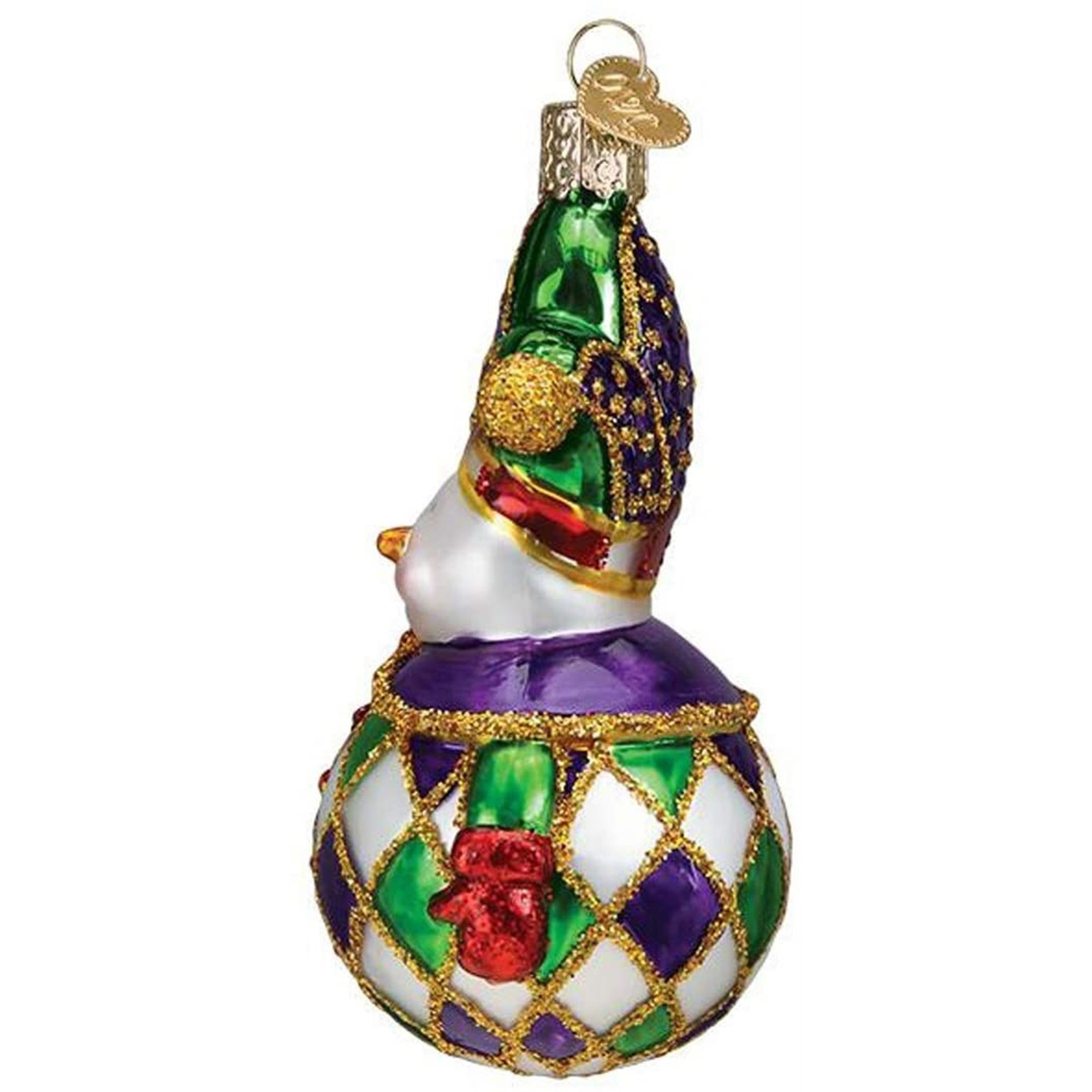 Old World Christmas Glass Blown Ornament for Christmas Tree, Harlequin Snowman