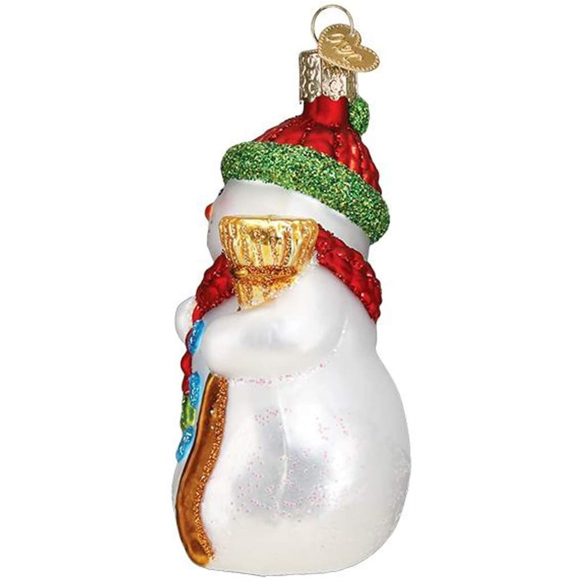 Old World Christmas Glass Blown Ornament for Christmas Tree, Snowman with Broom