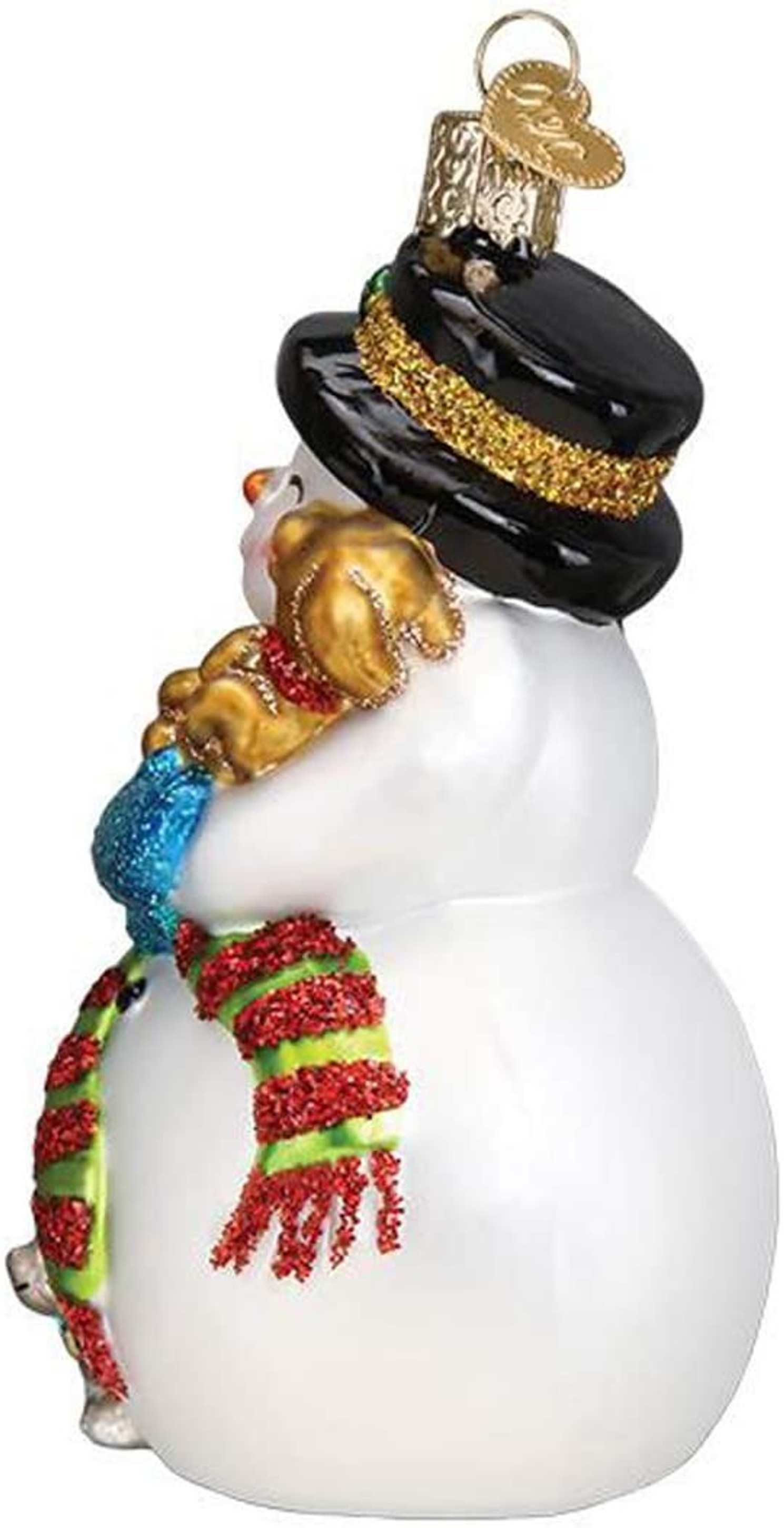 Old World Christmas Glass Blown Ornament, Snowman with Playful Pets (With OWC Gift Box)
