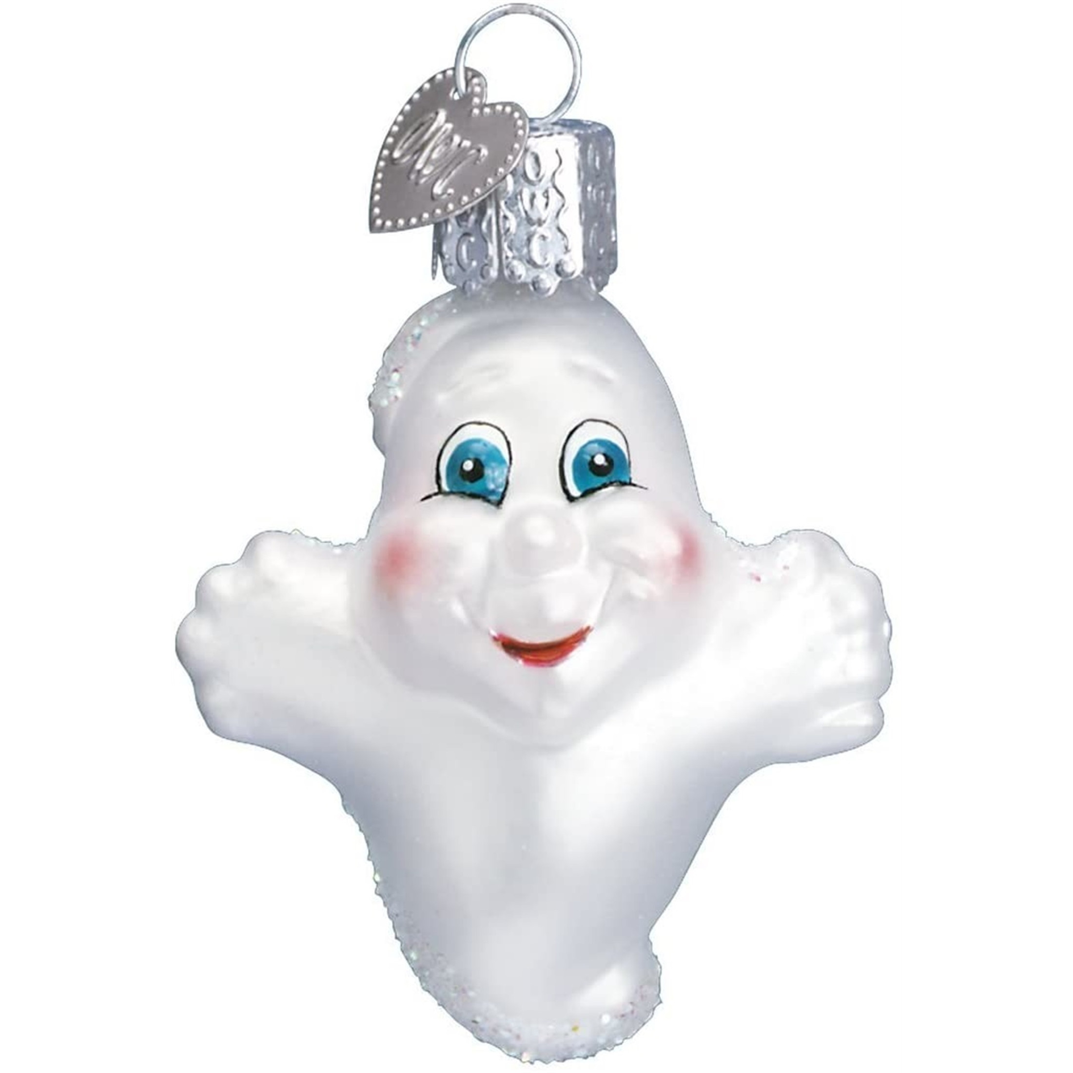 Old World Christmas Glass Blown Ornament, Miniature Ghost (With OWC Gift Box)