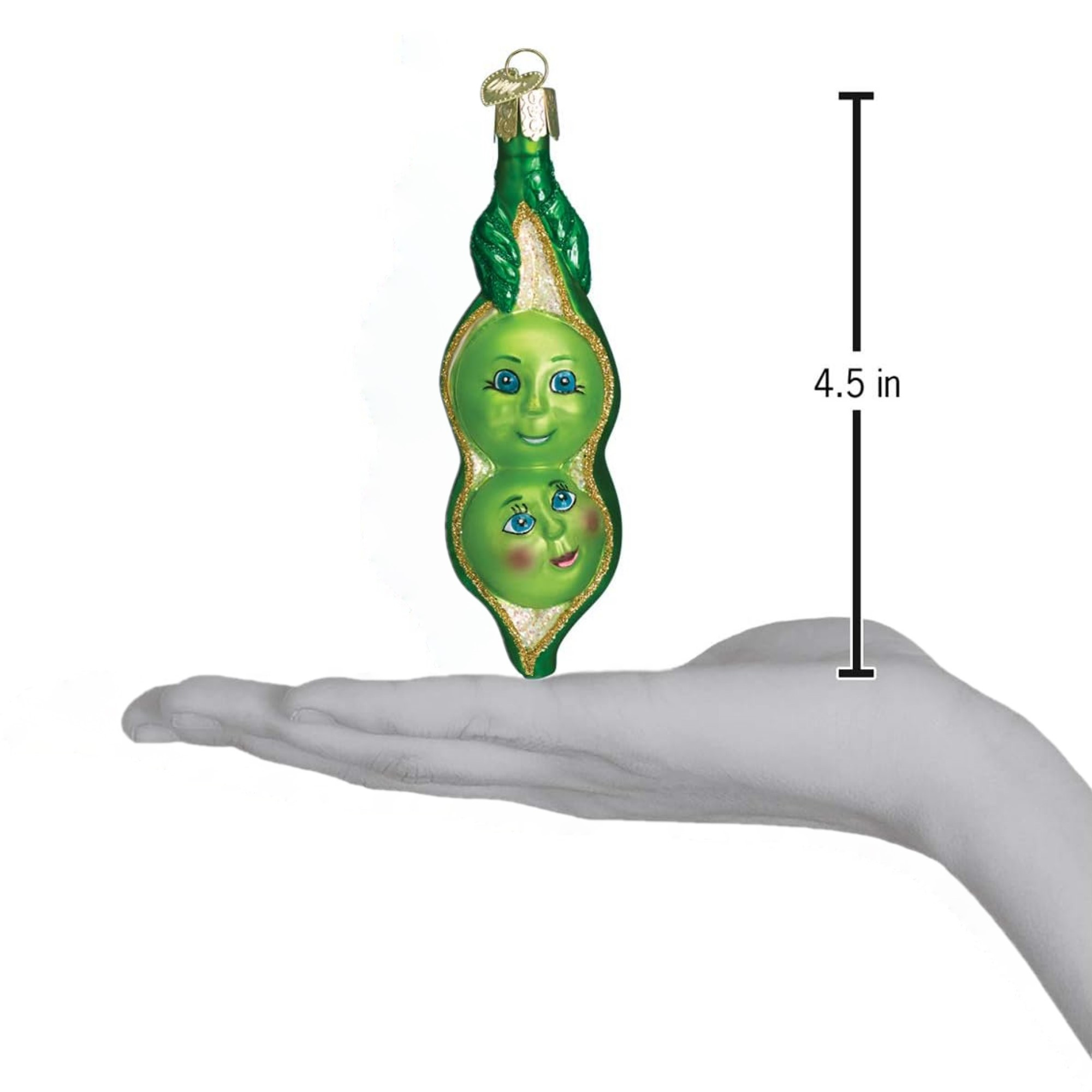 Old World Christmas 28041 Glass Blown Two Peas in a Pod Ornament