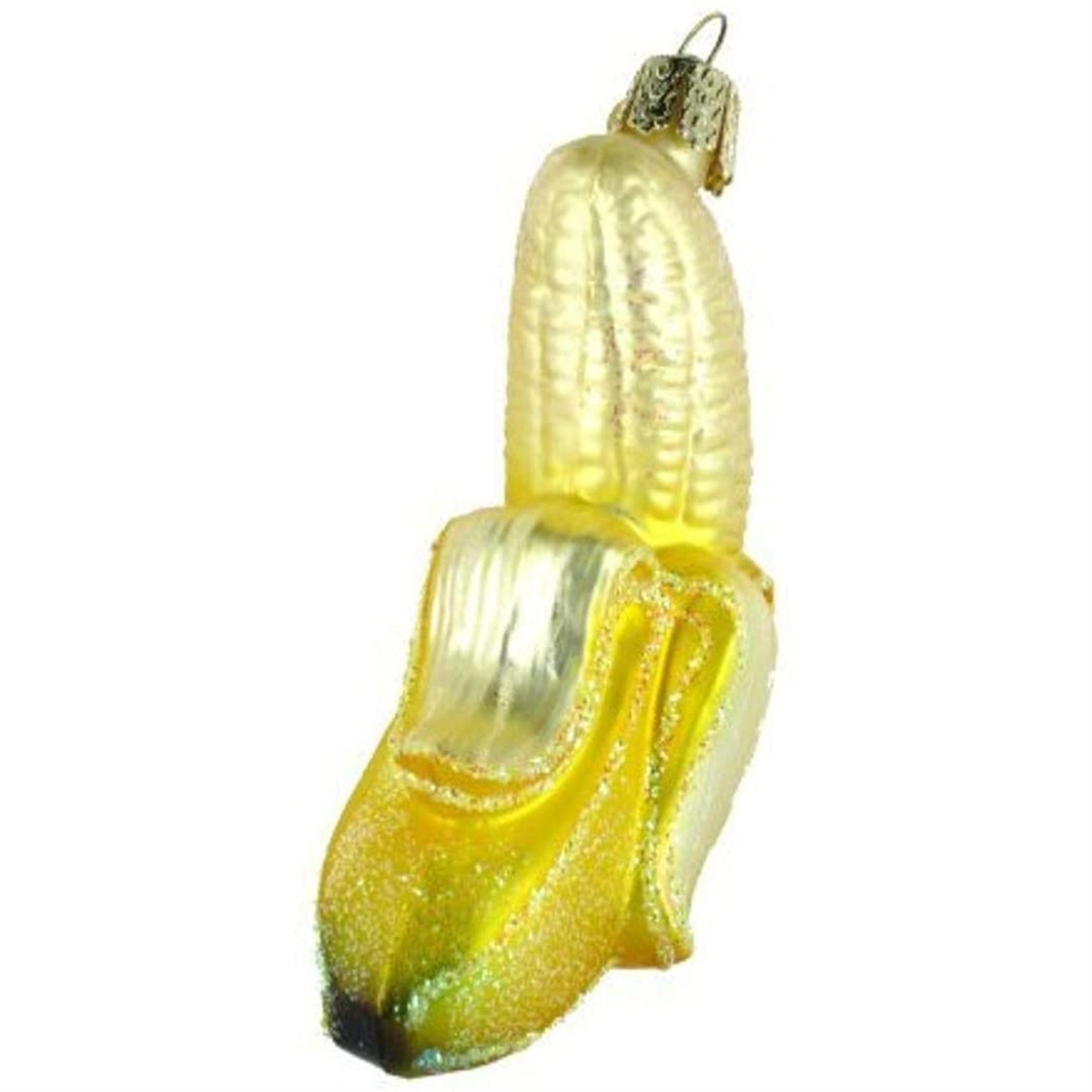 Old World Christmas Glass Blown Ornament for Christmas Tree, Peeled Banana