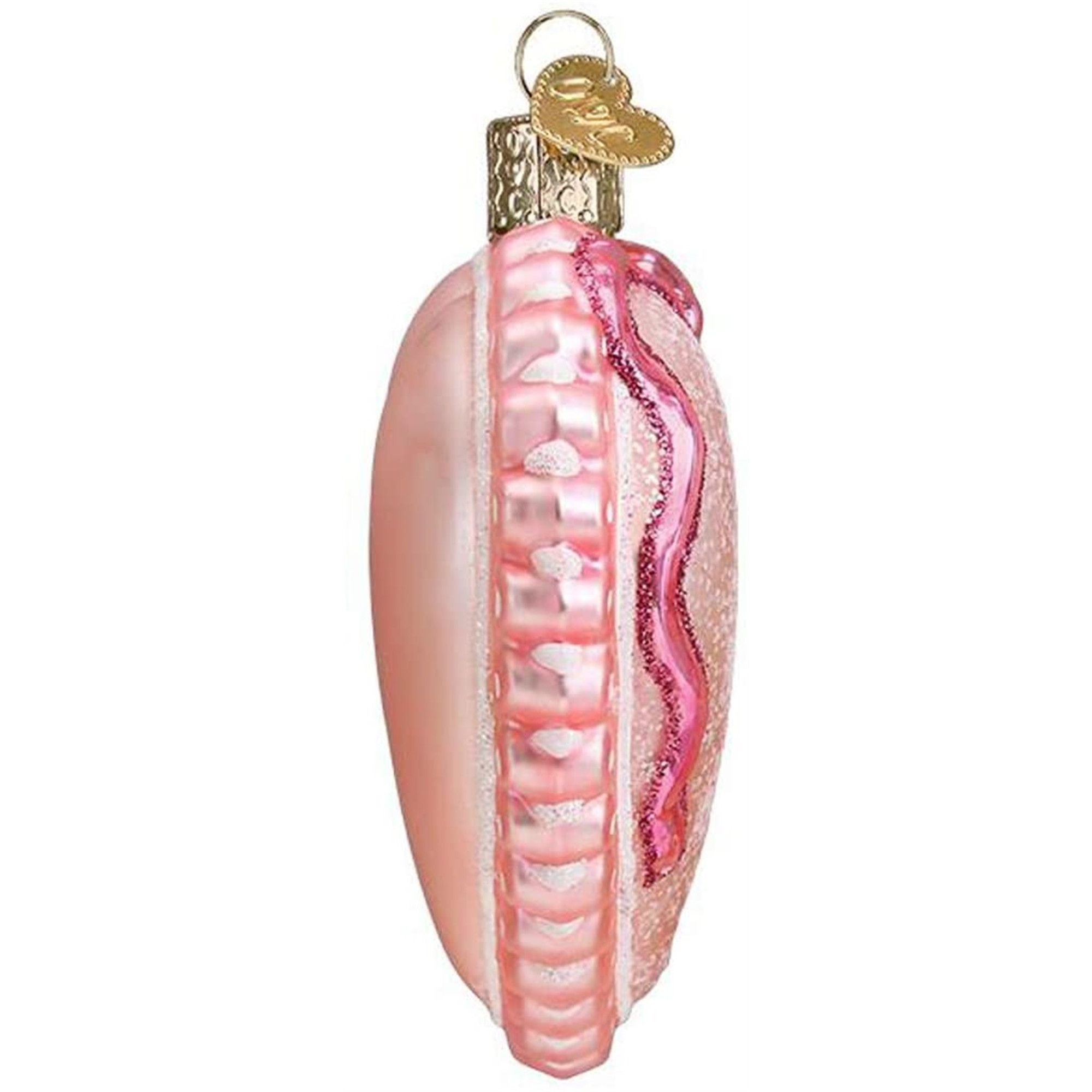 Old World Christmas Blown Glass Ornament for Christmas Tree, Baby Girl Footprint Heart