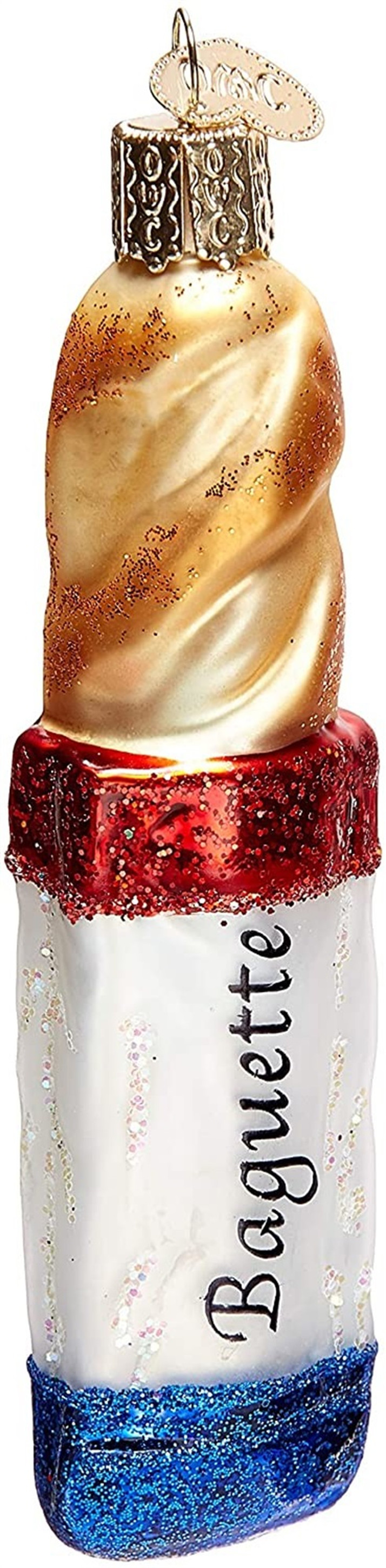 Old World Christmas Glass Blown Baguette Ornament (With OWC Gift Box)