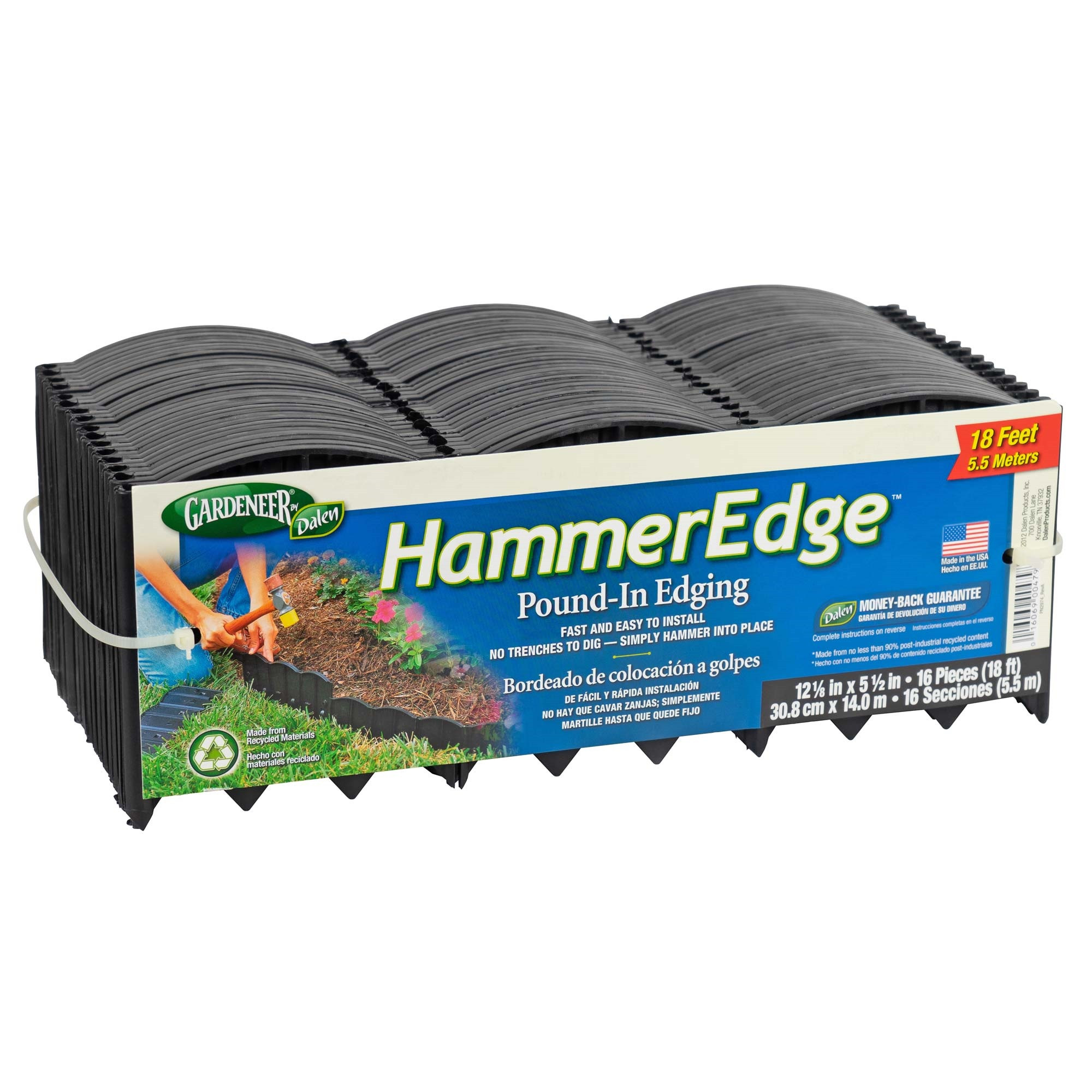 Dalen Products Gardeneer Edge Pound-In Garden and Landscape Edging 18'