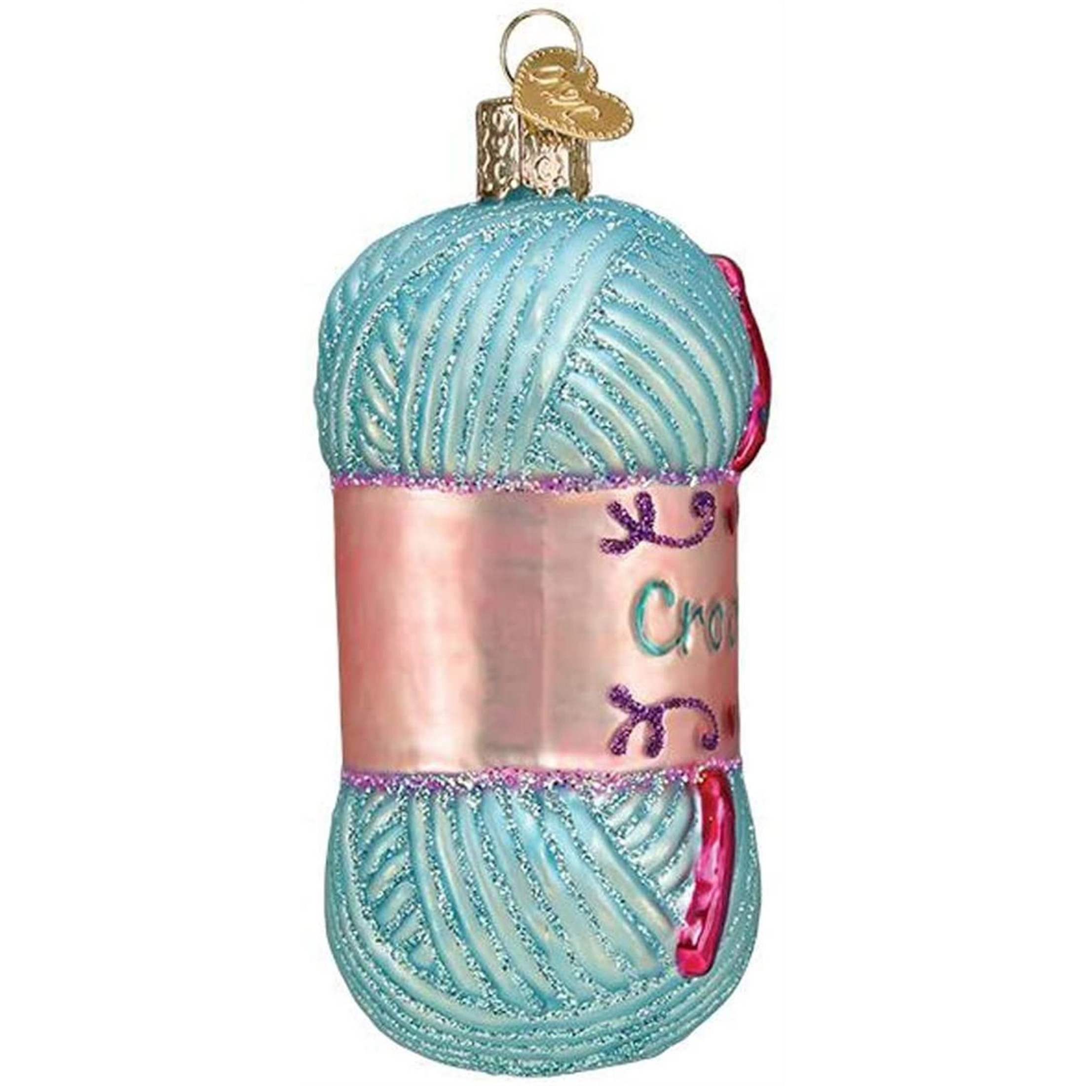 Old World Christmas Glass Blown Christmas Ornament, Crochet (With OWC Gift Box)