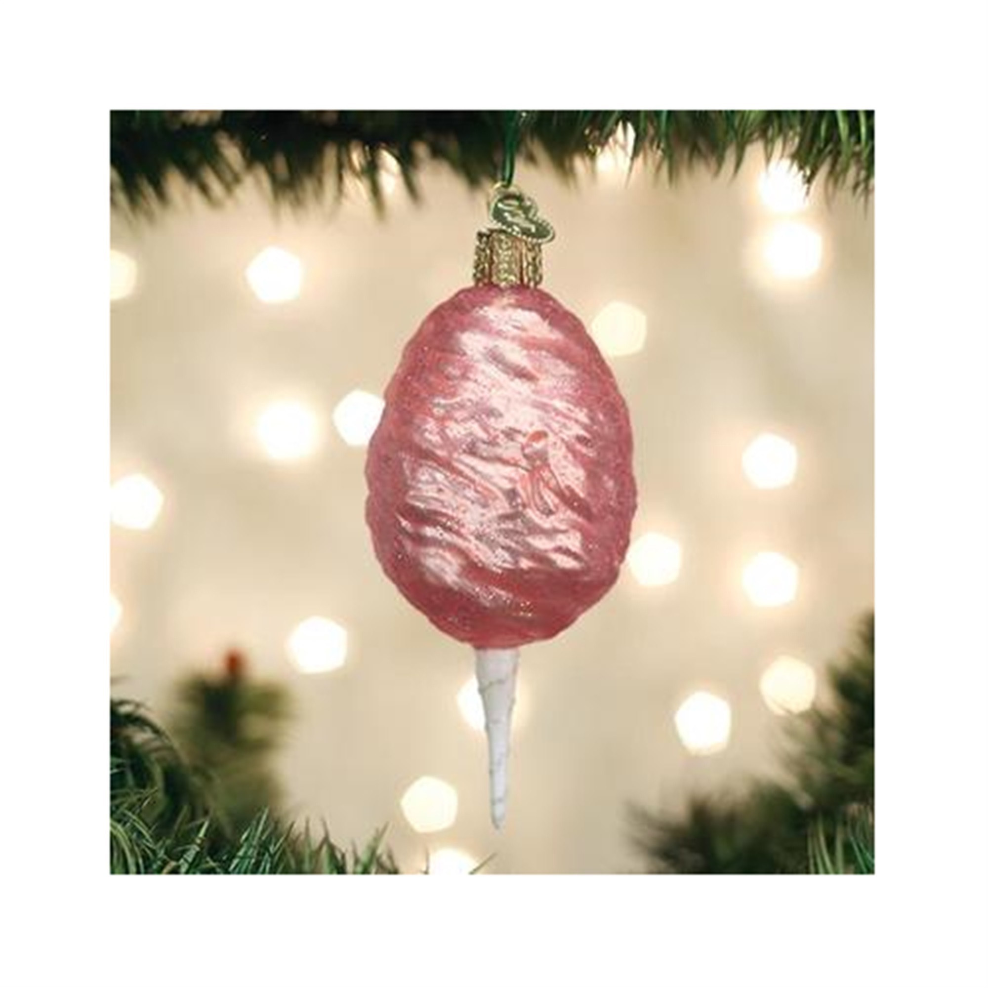 Old World Christmas Glass Blown Ornament, Cotton Candy (With OWC Gift Box)