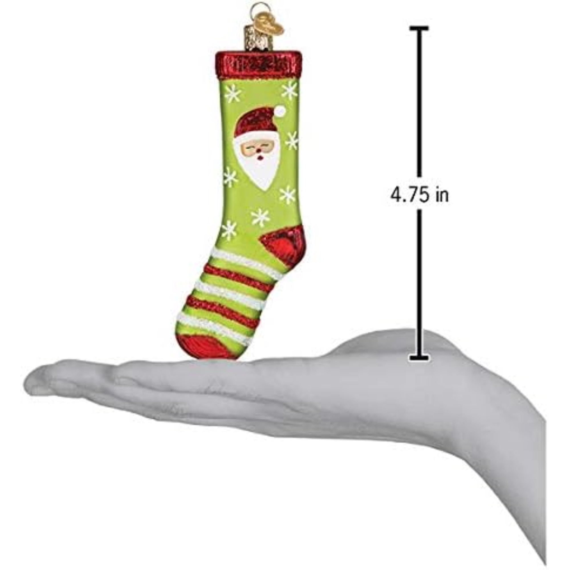 Old World Christmas Blown Glass Ornament for Christmas Tree, Christmas Sock