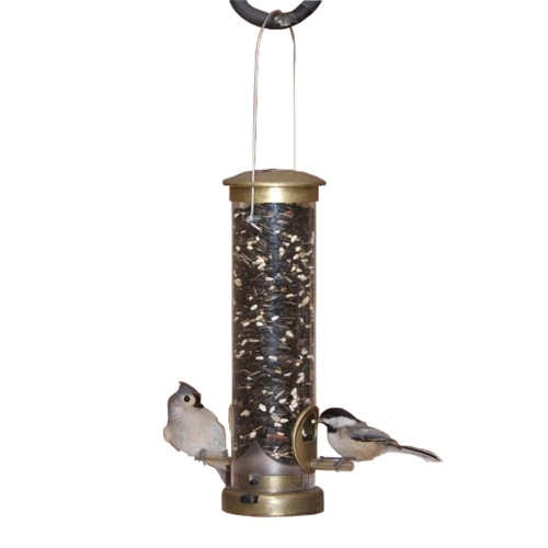 Aspects Quick-Clean Small Seed Tube Feeder — Antique Brass Finish — 0.75 Qt Capacity
