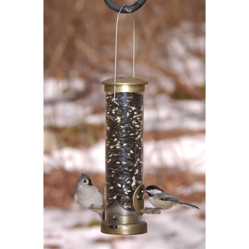 Aspects Quick-Clean Small Seed Tube Feeder — Antique Brass Finish — 0.75 Qt Capacity