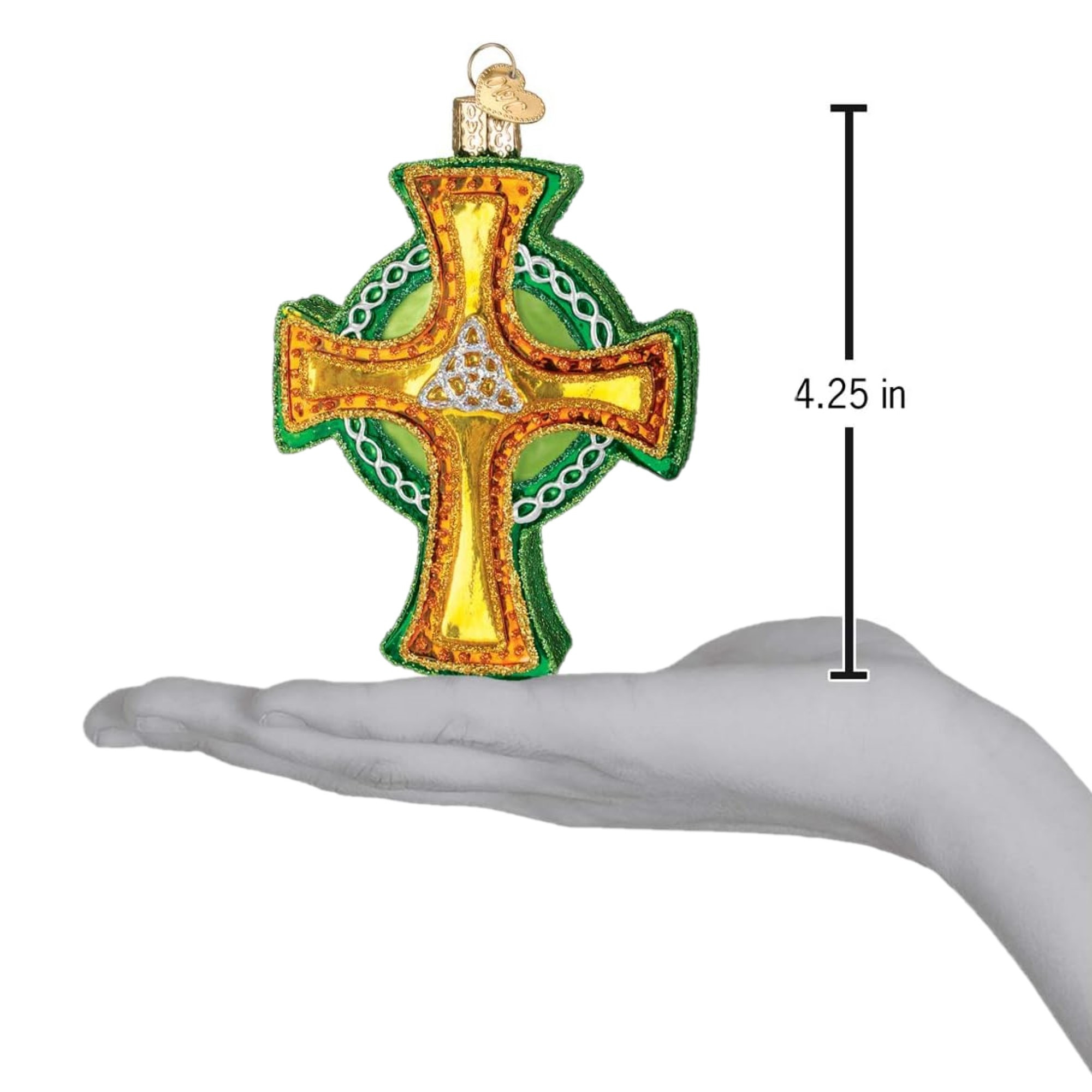 Old World Christmas Blown Glass Ornament for Christmas Tree, Trinity Cross