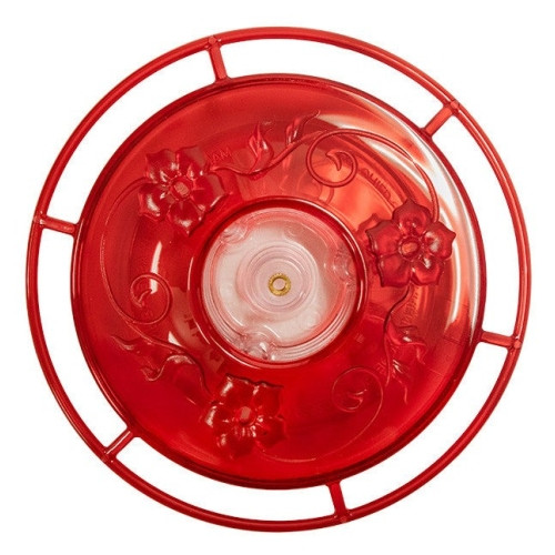 Aspects Little Fancy Red Hummingbird Feeder — 3 Feeding Ports & Ant Moat — 8 oz