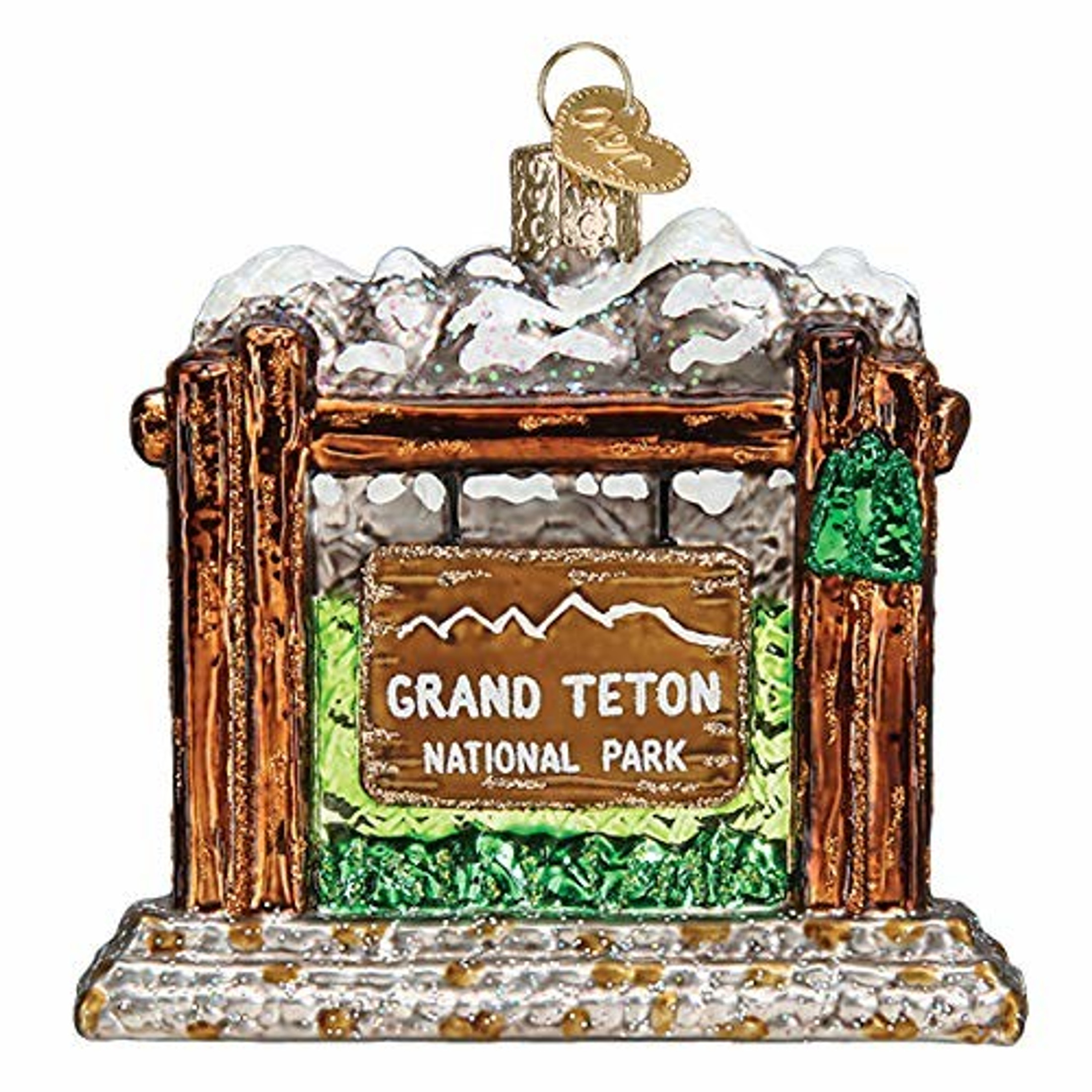 Old World Christmas Glass Blown Ornament, Grand Teton National Park (With OWC Gift Box)