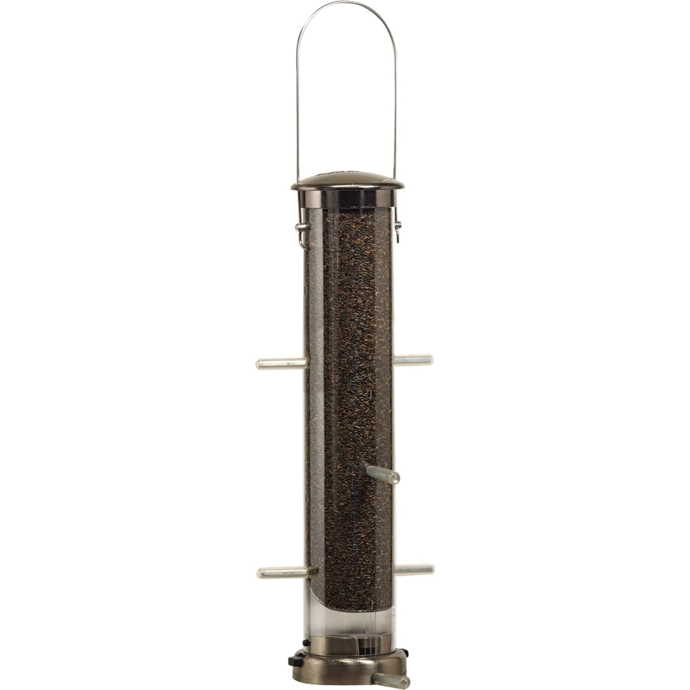Aspects Quick-Clean Nickel Tube Wild Bird Feeder with 8 Feeding Ports, 1.25qt Seed Capacity