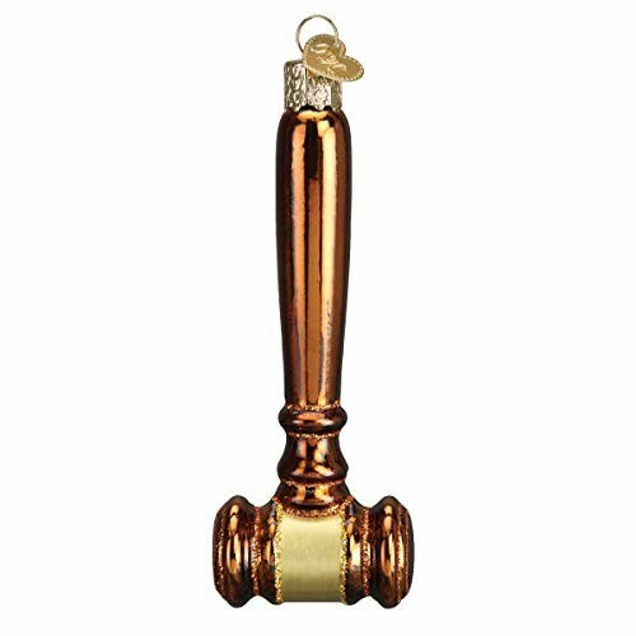 Old World Christmas Glass Blown Ornament, Gavel (With OWC Gift Box)