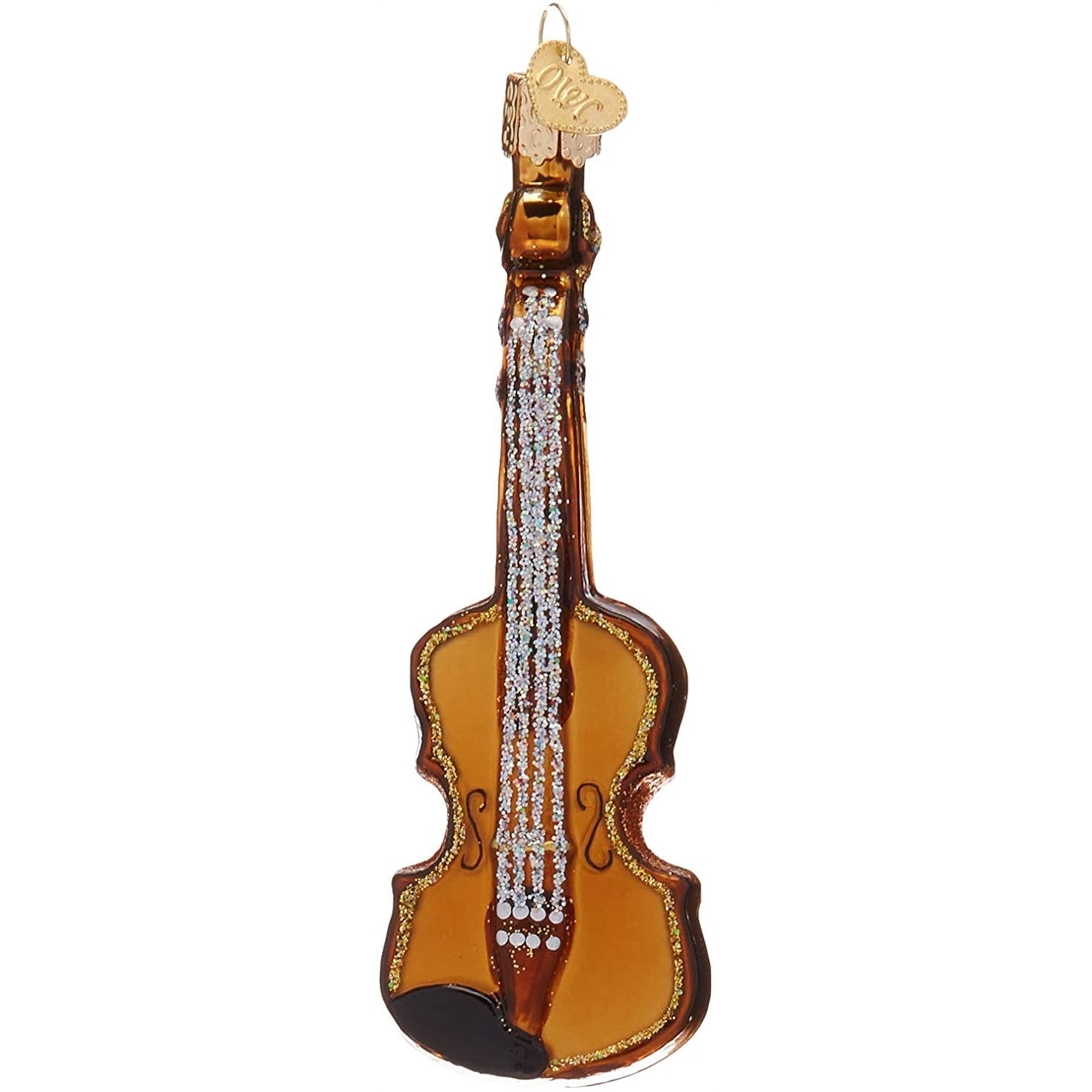 Old World Christmas Glass Blown Christmas Ornament, Violin (With OWC Gift Box)