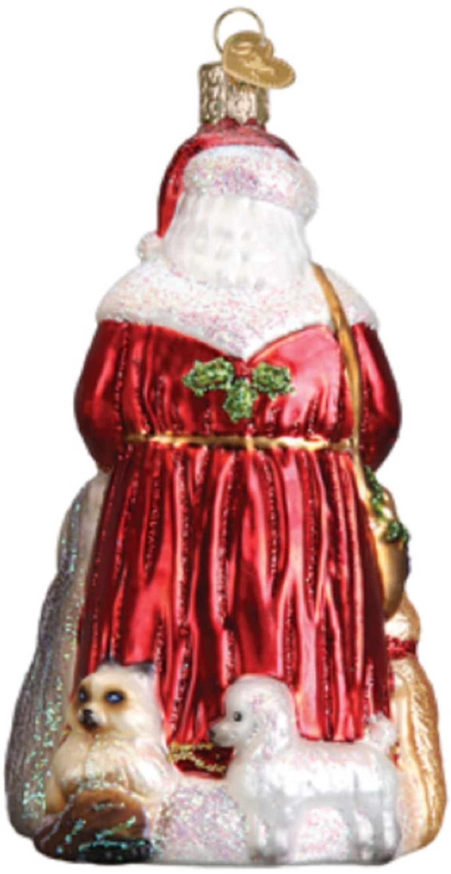 Old World Christmas Glass Blown Ornament, Santa's Furry Friends (With OWC Gift Box)