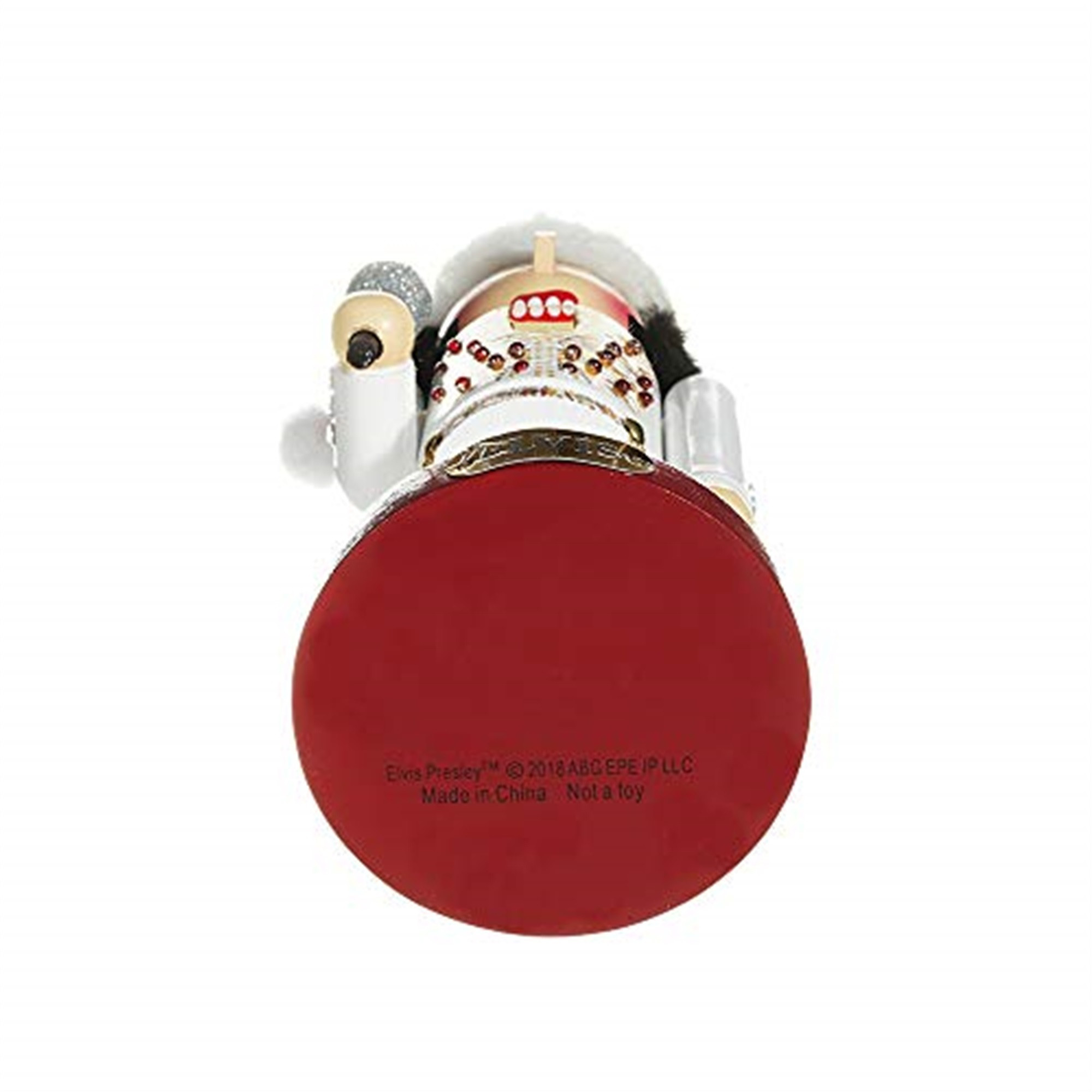 Kurt Adler Wooden Nutcracker, Elvis Presley in White Flame Suit & Santa Hat, 11"