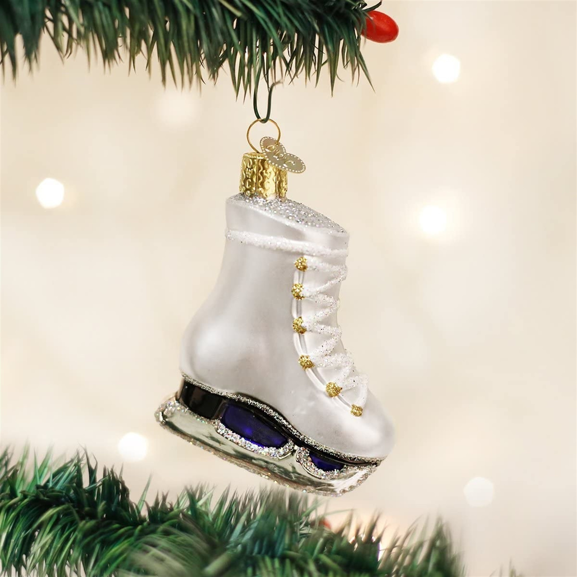 Old World Christmas Blown Glass Ornament for Christmas Tree, Ice Skate