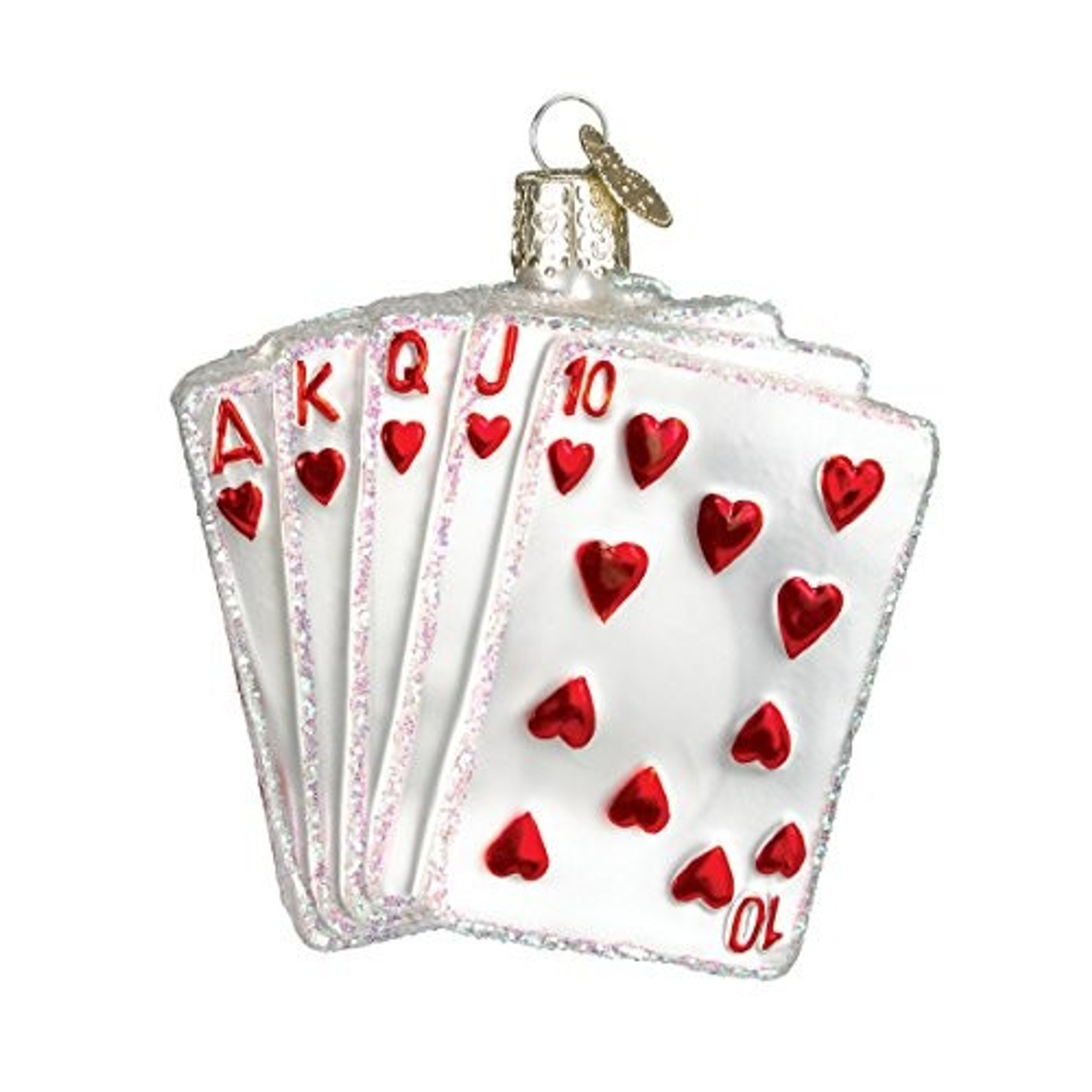 Old World Christmas Glass Blown Ornament, Royal Flush (With OWC Gift Box)