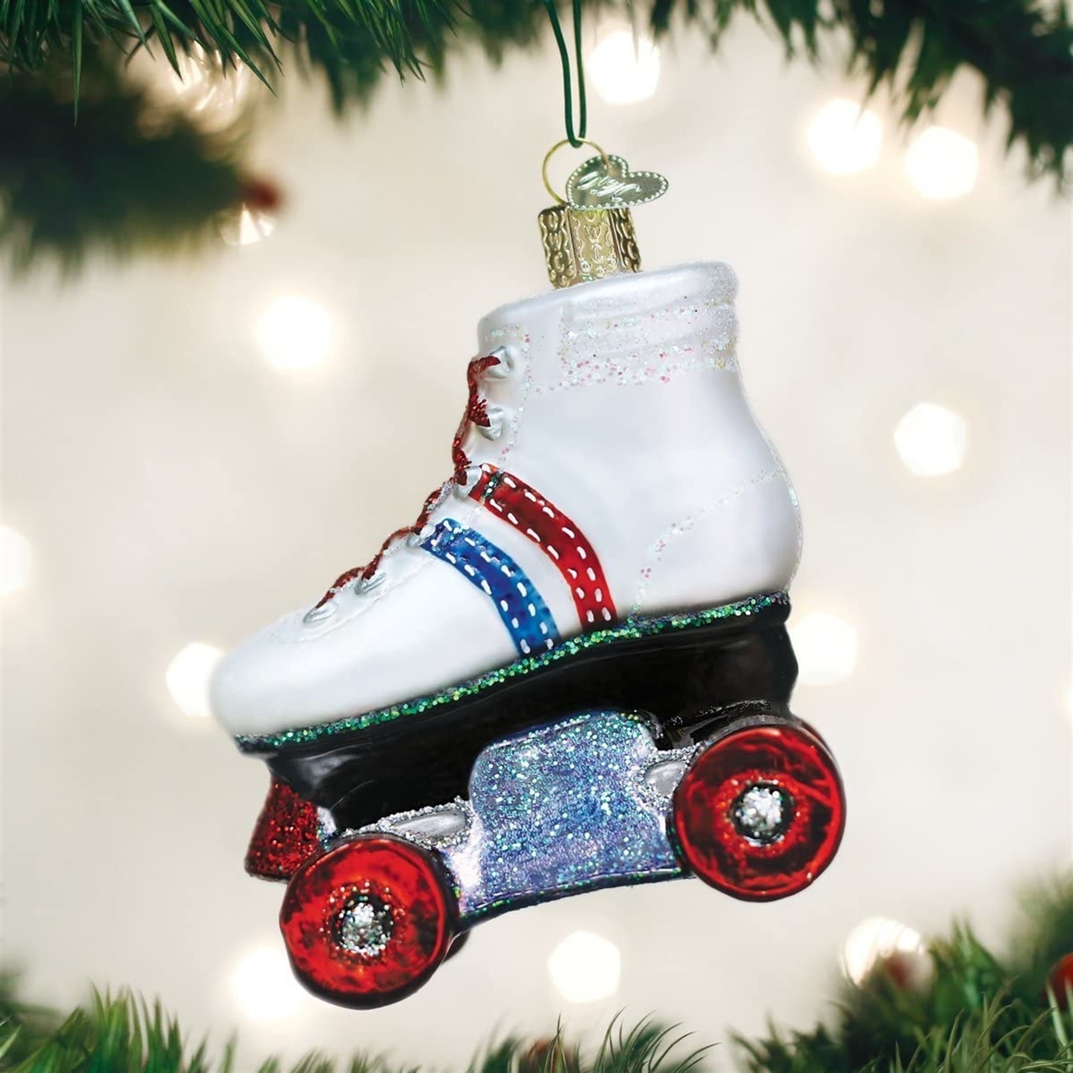 Old World Christmas Glass Blown Ornament, Roller Skate (With OWC Gift Box)