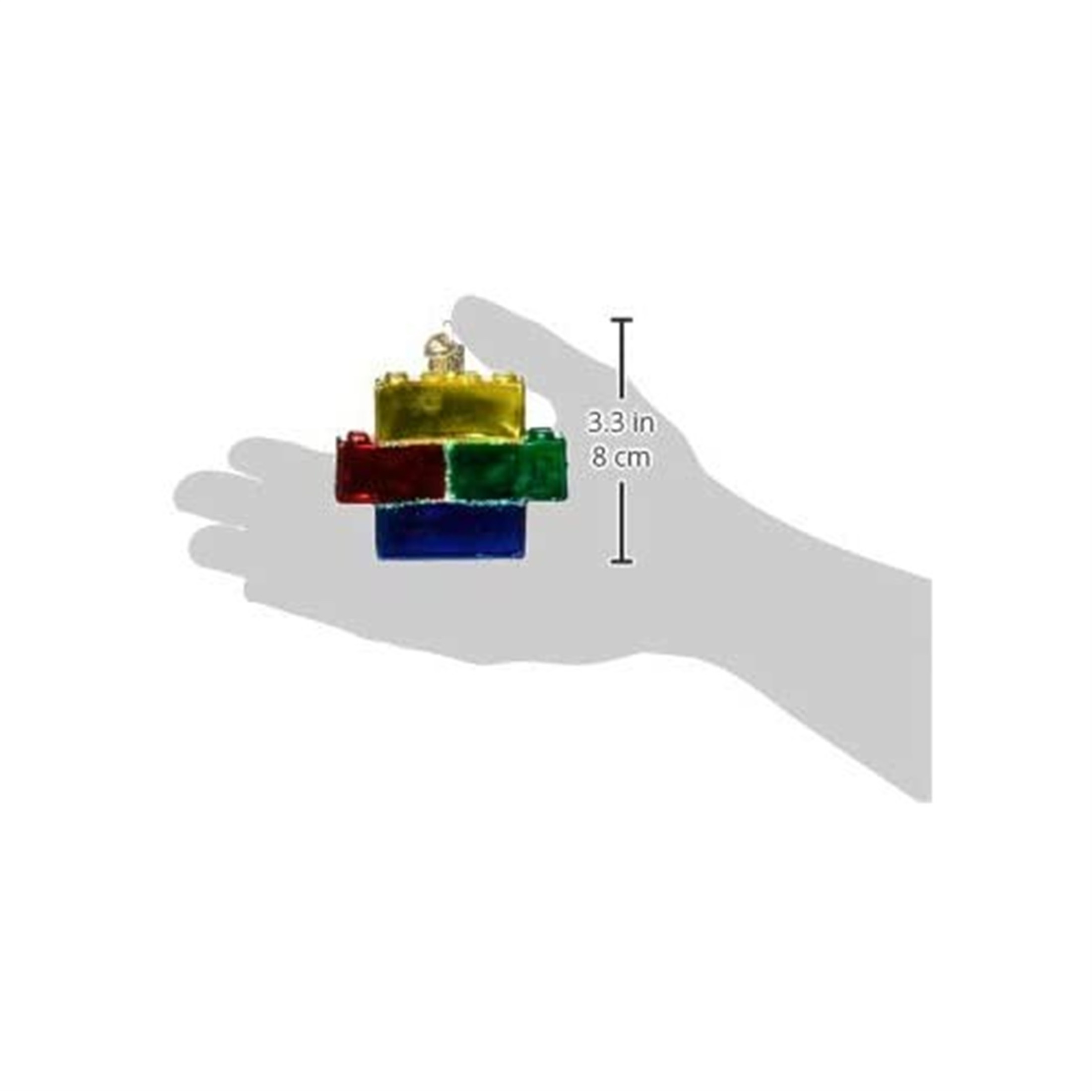 Old World Christmas Glass Blown Building Blocks Ornament