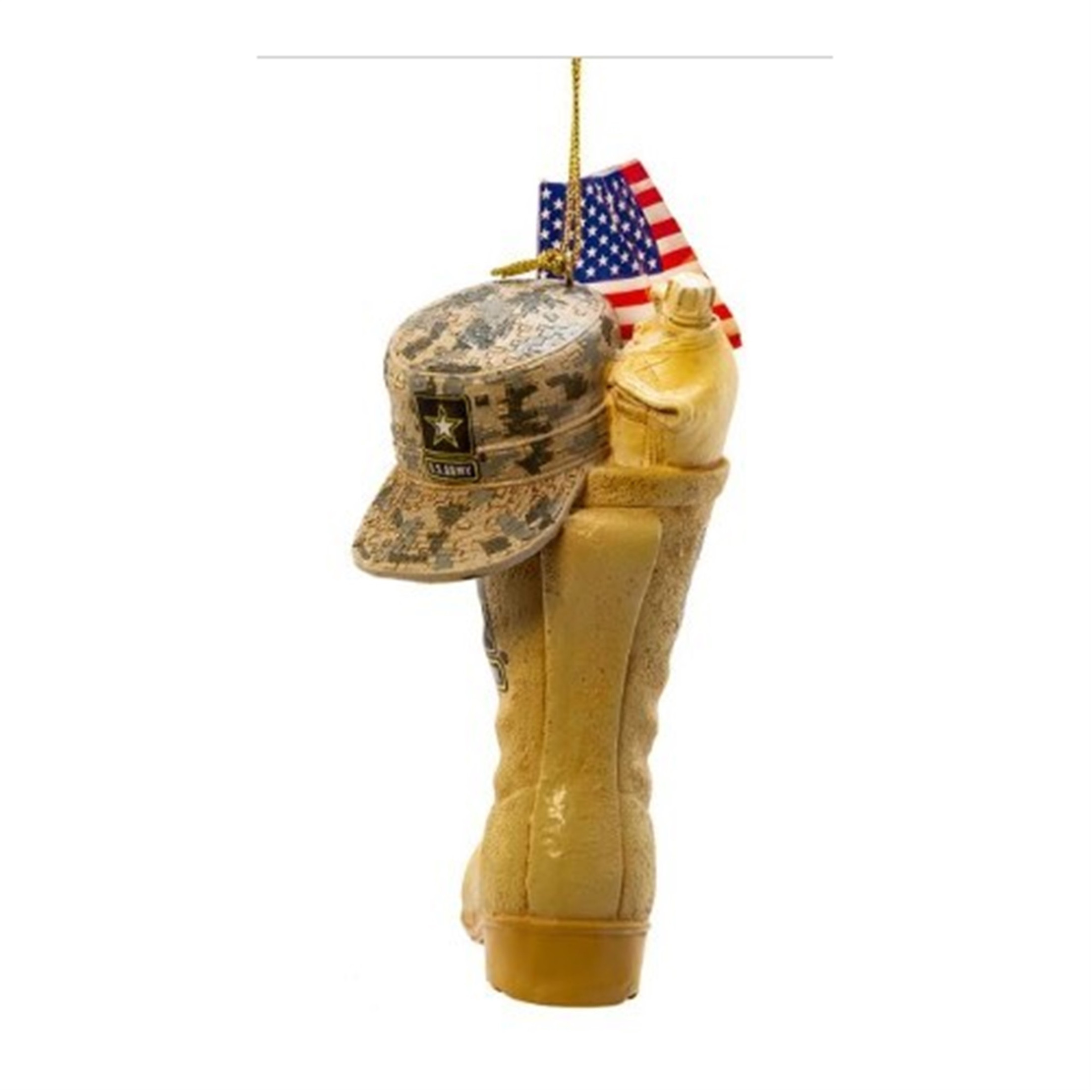 Kurt Adler U.S. Army Boot with U.S.A Flag and Icons Christmas Ornament