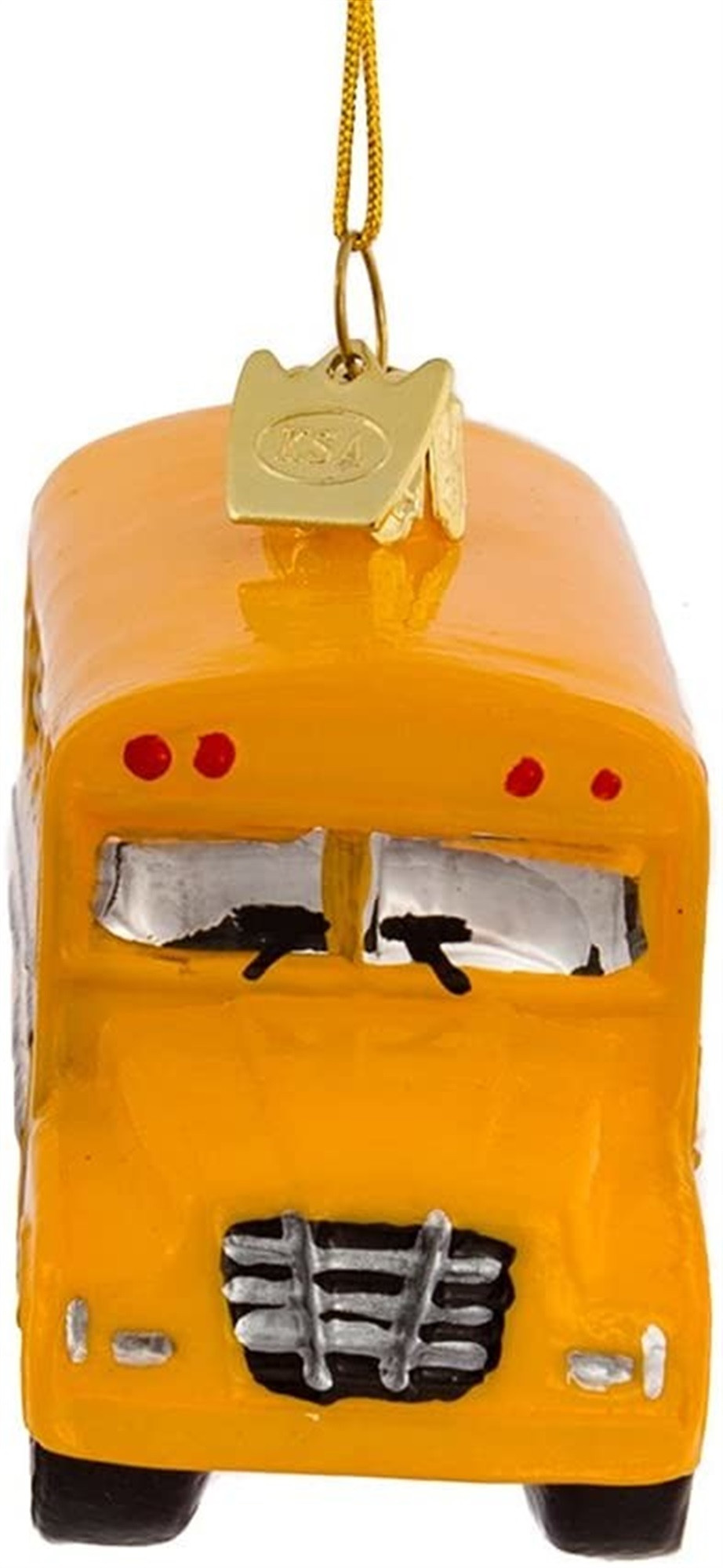 Kurt Adler Noble Gems Glass Ornament for Christmas Tree, Yellow School Bus