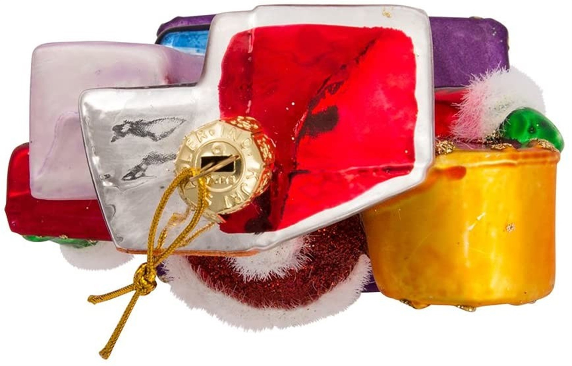 Kurt Adler Glass Ornament for Christmas Tree, Santa on Broadway