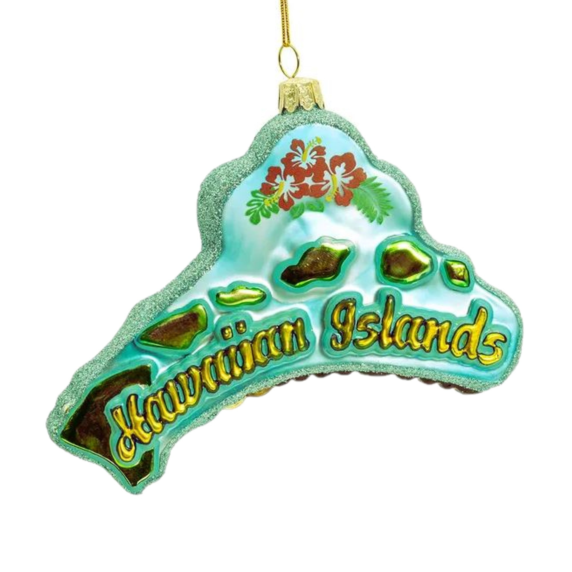 Kurt S. Adler #C7742 Hawaii Cityscape Glass Ornament, 5 Inch