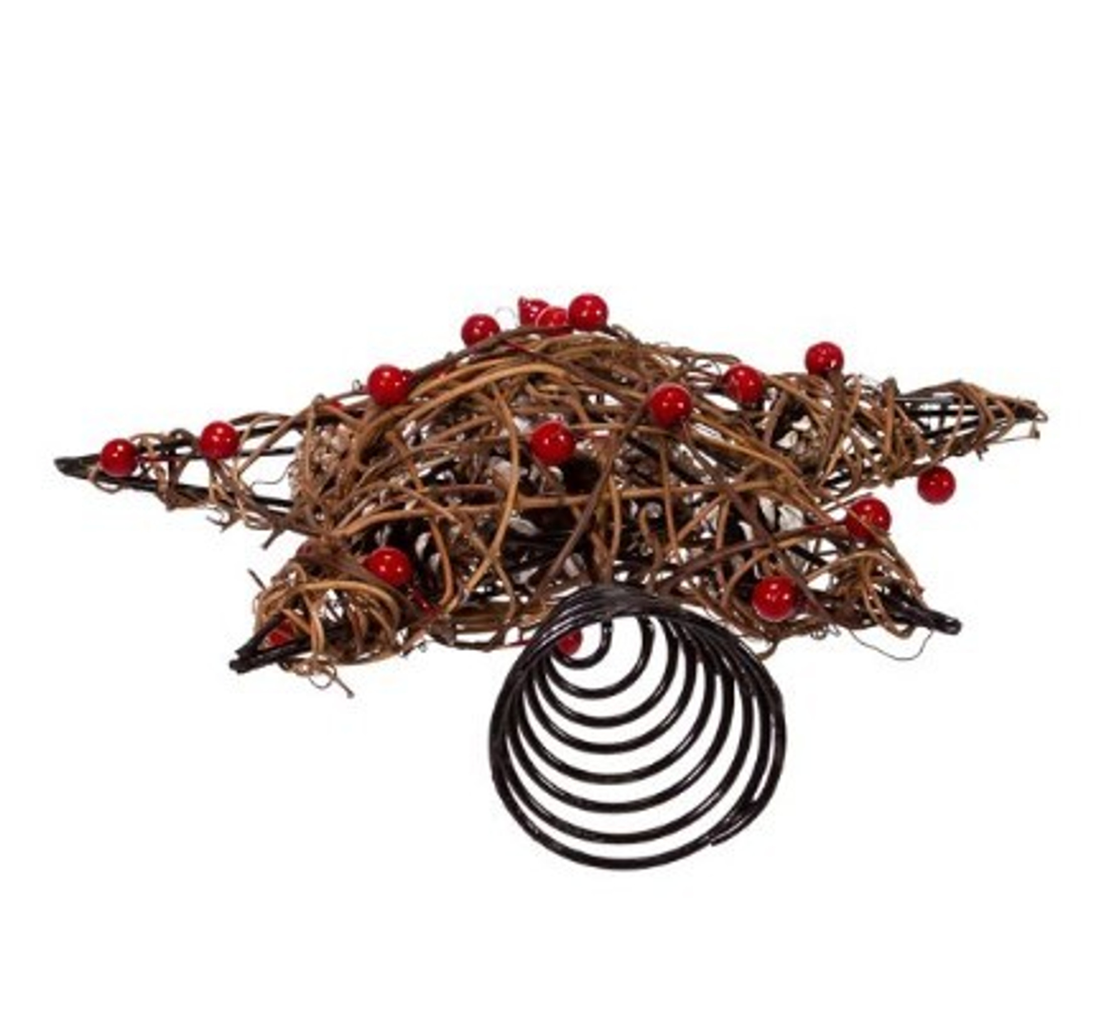 Kurt S. Adler (#H4201) Natural Brown Star With Berries Treetop, 12"