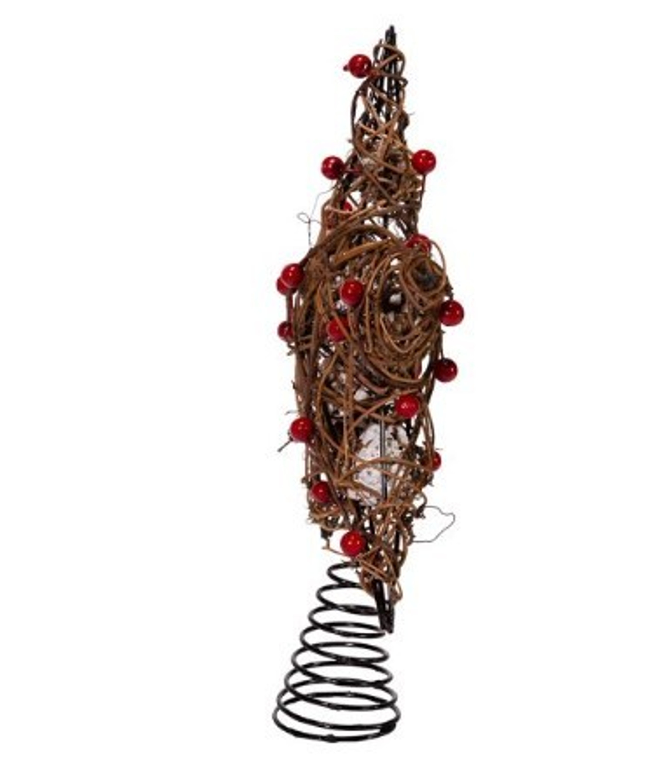 Kurt S. Adler (#H4201) Natural Brown Star With Berries Treetop, 12"
