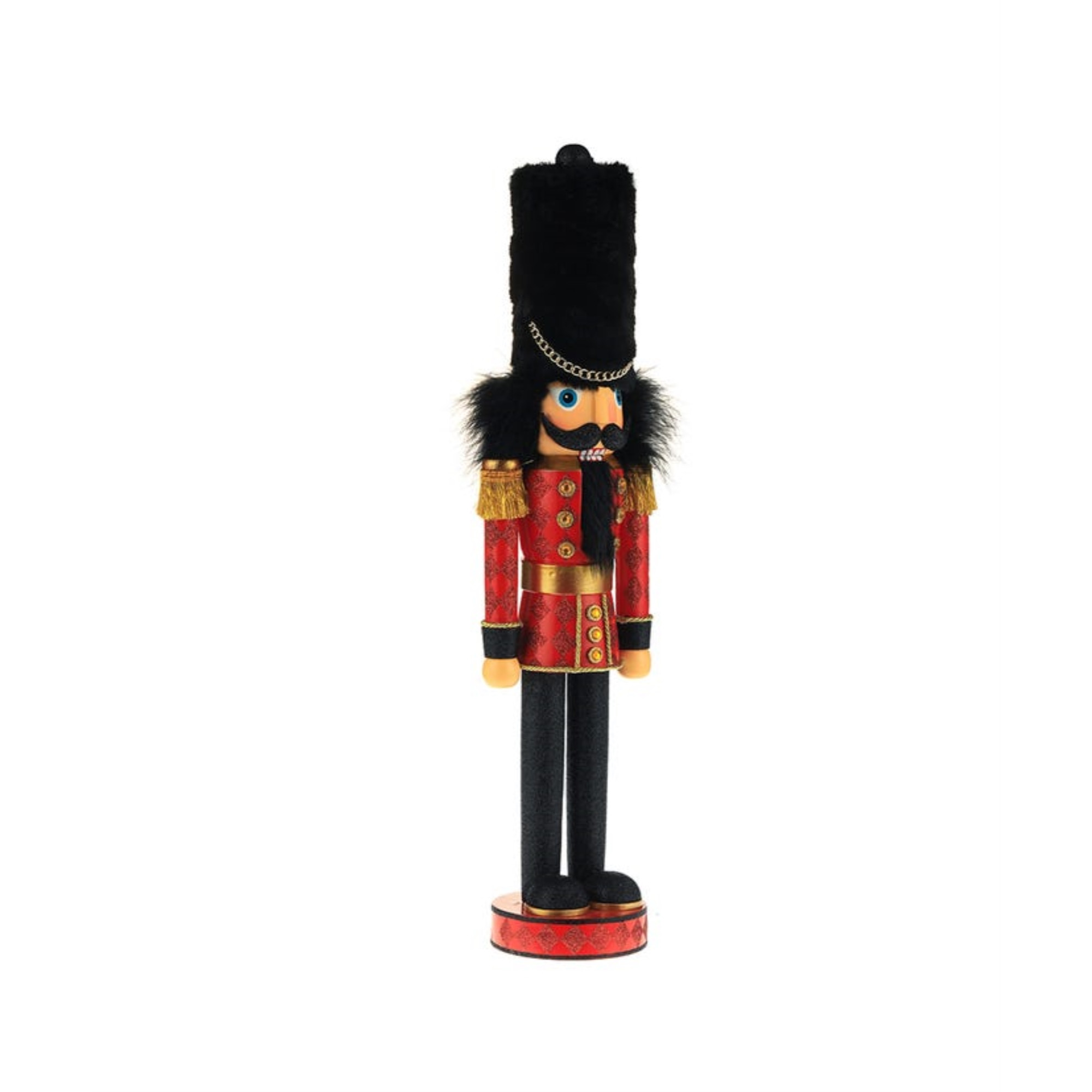 Kurt Adler Hollywood Nutcrackers, Royal Soldier Nutcracker, Red and Black, 36"