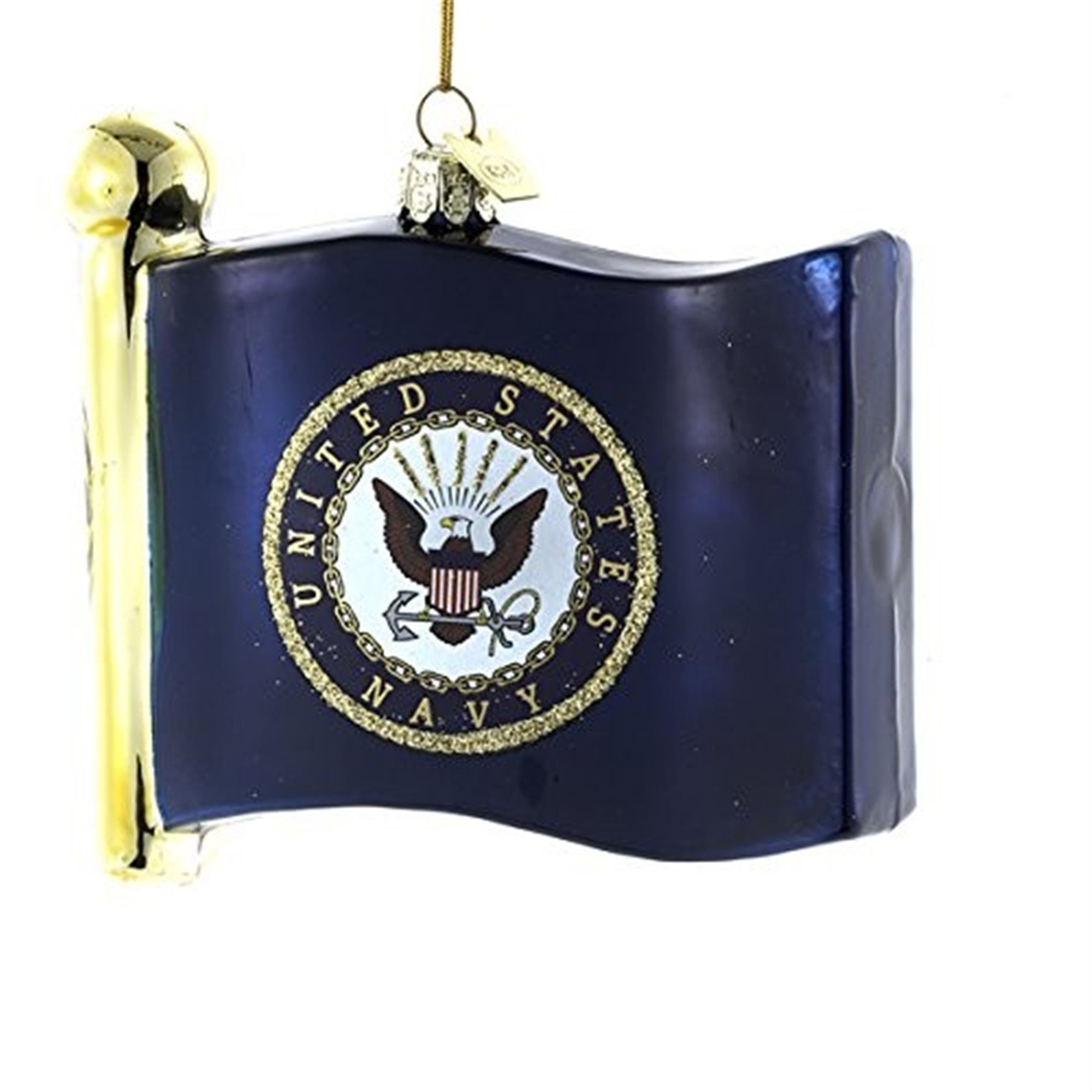 Kurt Adler Glass Ornament, Officially-licensed U.S. Navy Flag