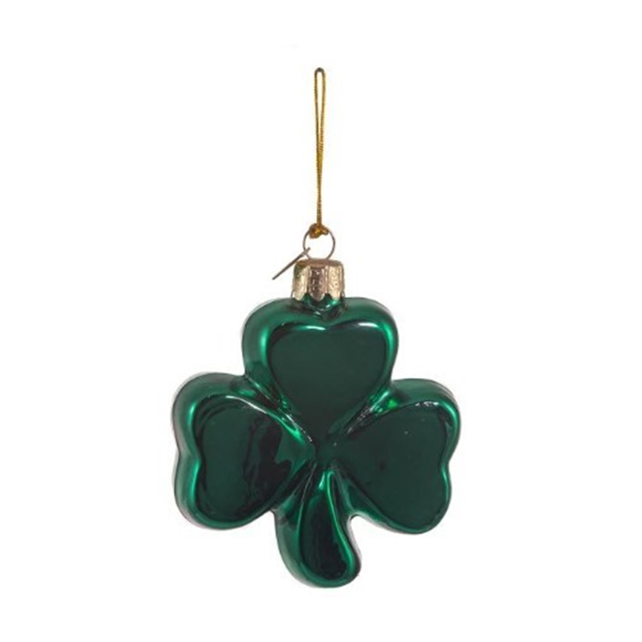 Kurt Adler Noble Gems Glass Ornament for Christmas Tree, Shamrock