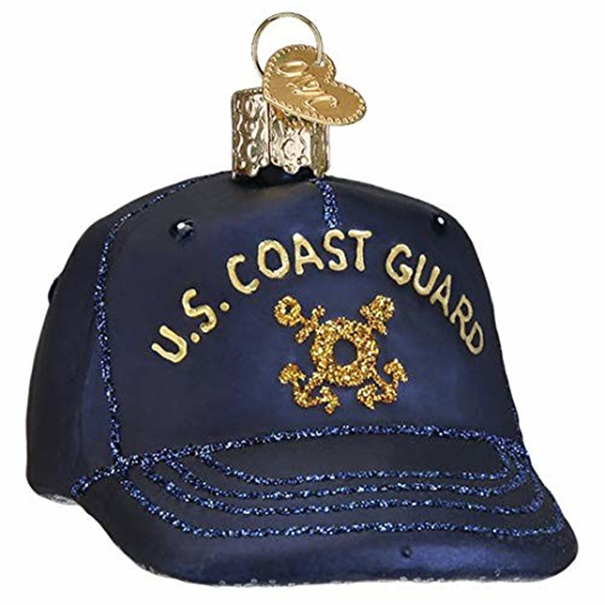 Old World Christmas Blown Glass Ornament for Christmas Tree, Coast Guard Cap