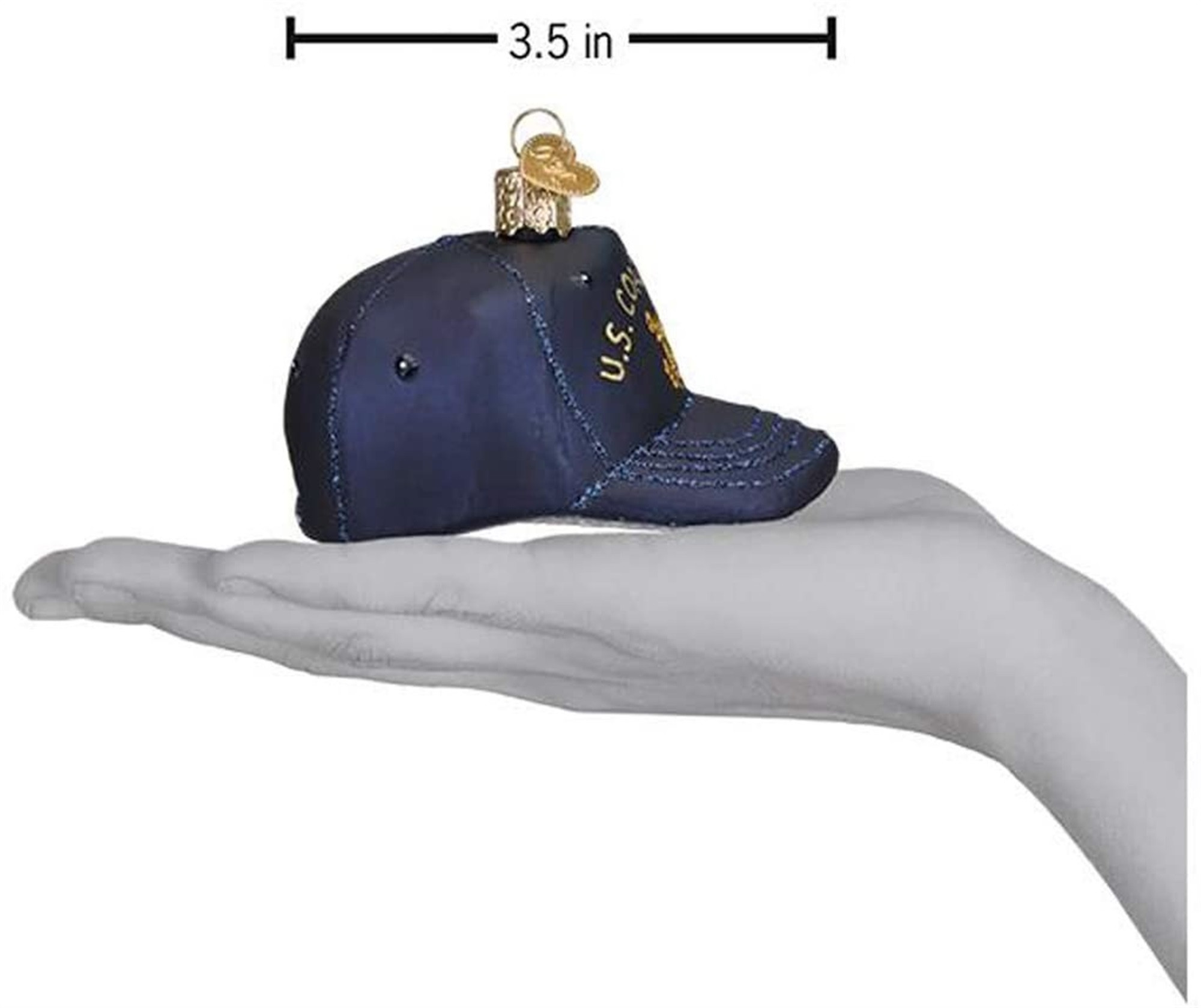 Old World Christmas Blown Glass Ornament for Christmas Tree, Coast Guard Cap