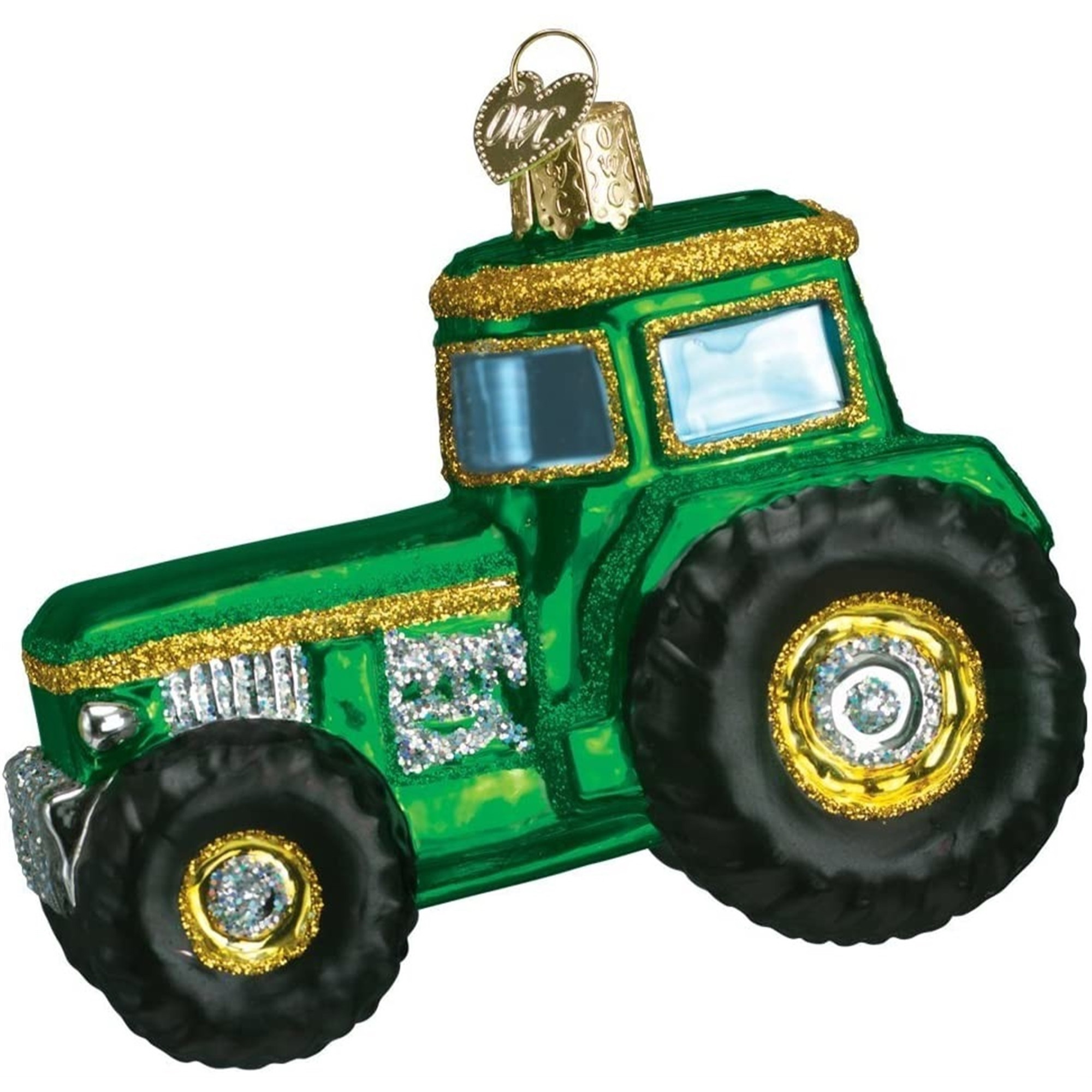 Old World Christmas Blown Glass Ornament for Christmas Tree, Tractor