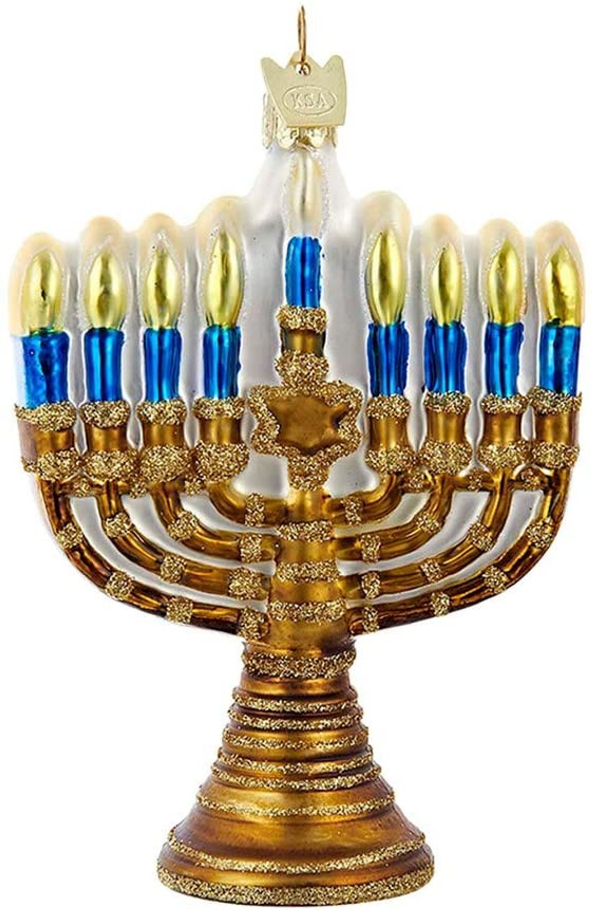 Kurt Adler Beyond Christmas\Hanukkah Gold Menorah Ornament - 4.5" (Pack of 1)