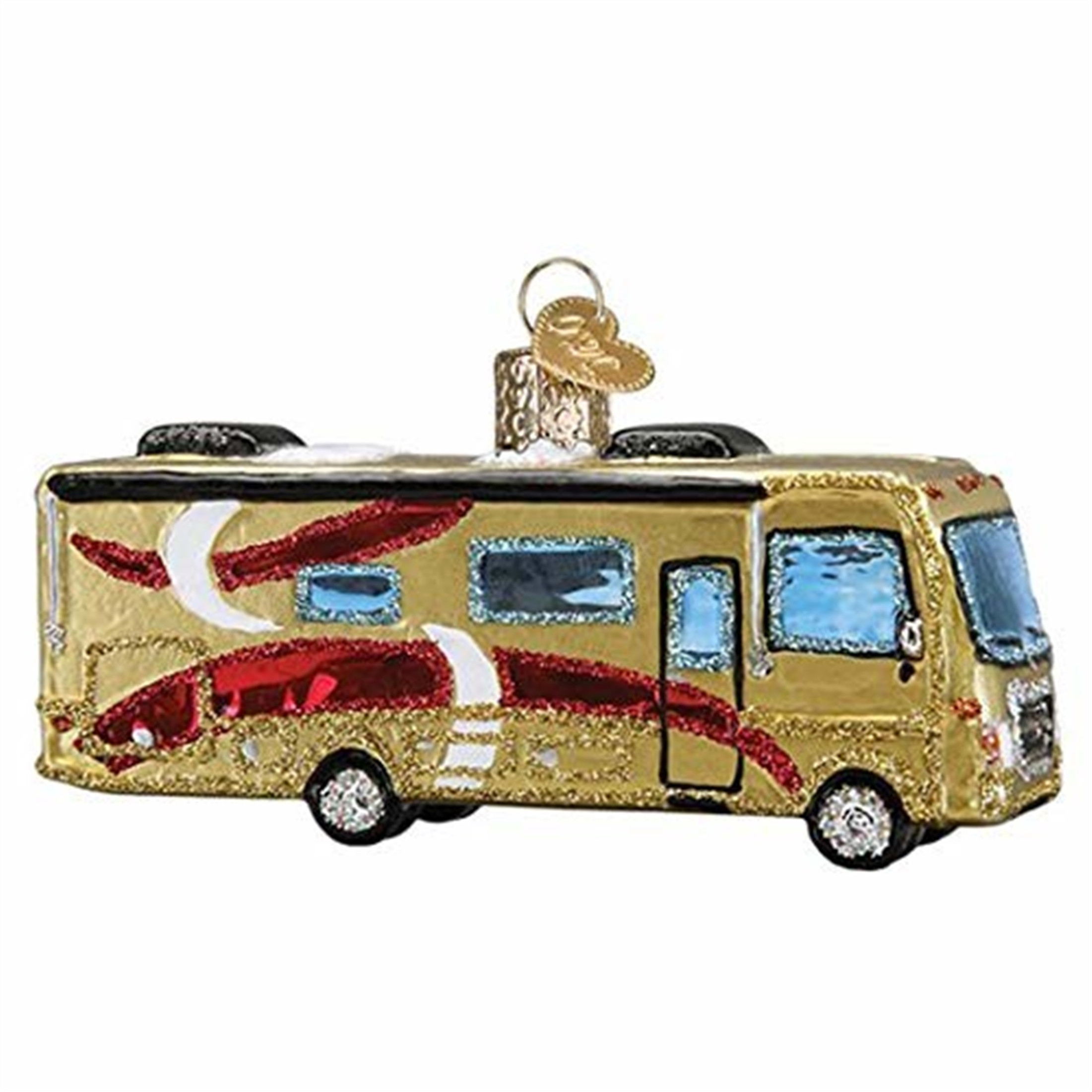 Old World Christmas Glass Blown Ornament, Class A Motorhome (With OWC Gift Box)