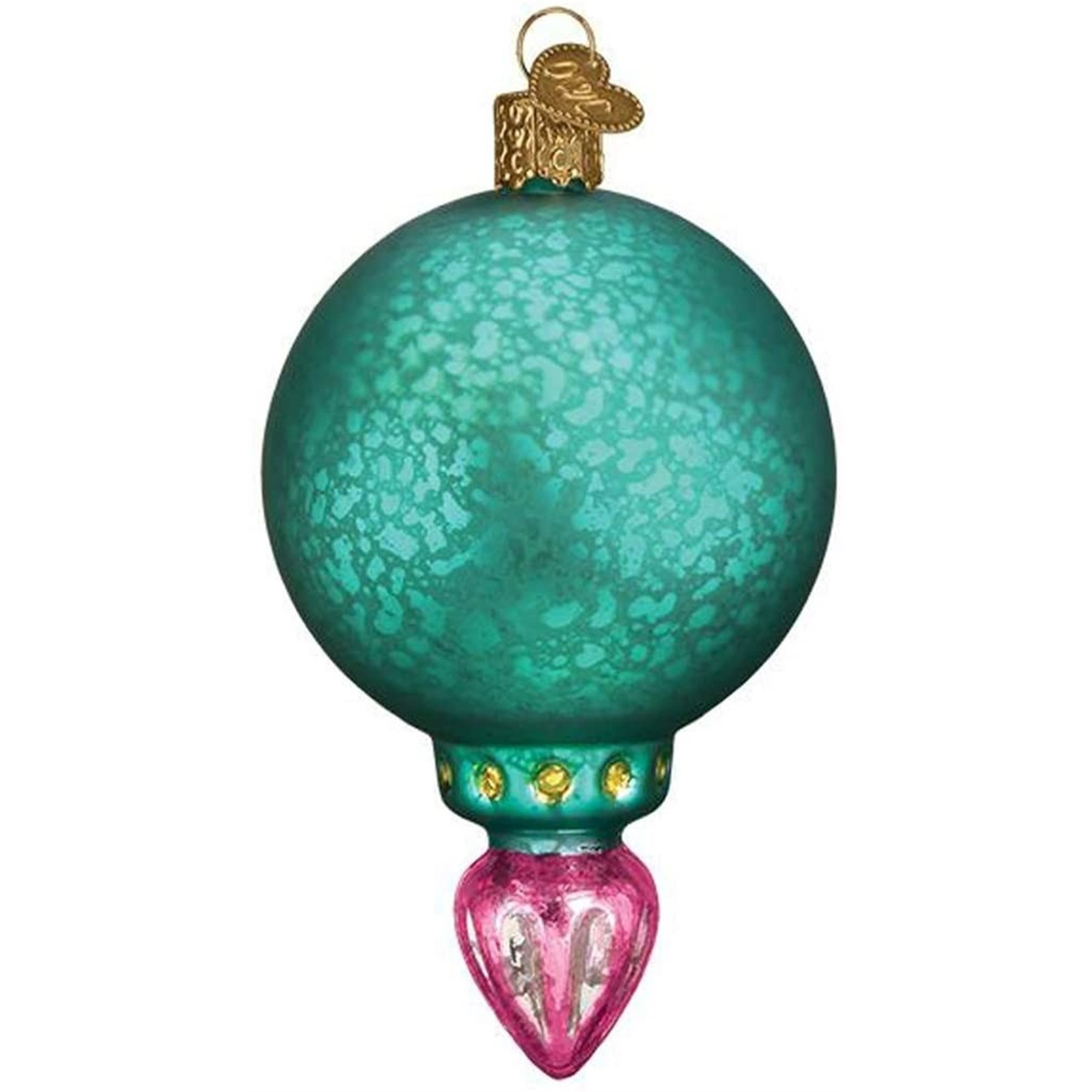 Old World Christmas Glass Blown Ornament, Turquoise Luster Reflection (With OWC Gift Box)