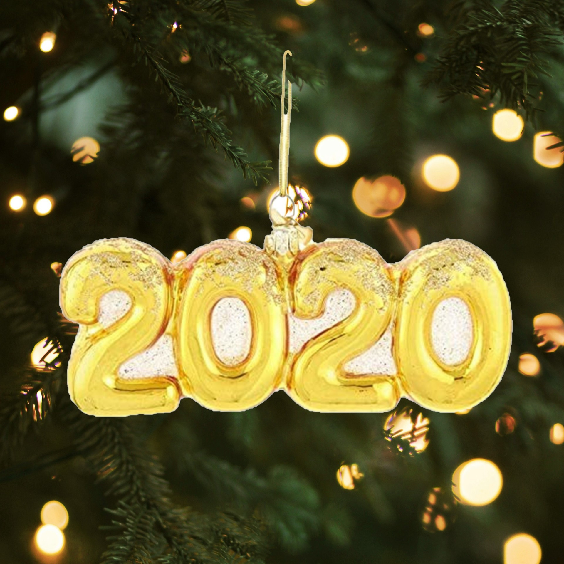 Kurt Adler Noble Gems Glass Ornament for Christmas Tree, Gold Glittered 2020